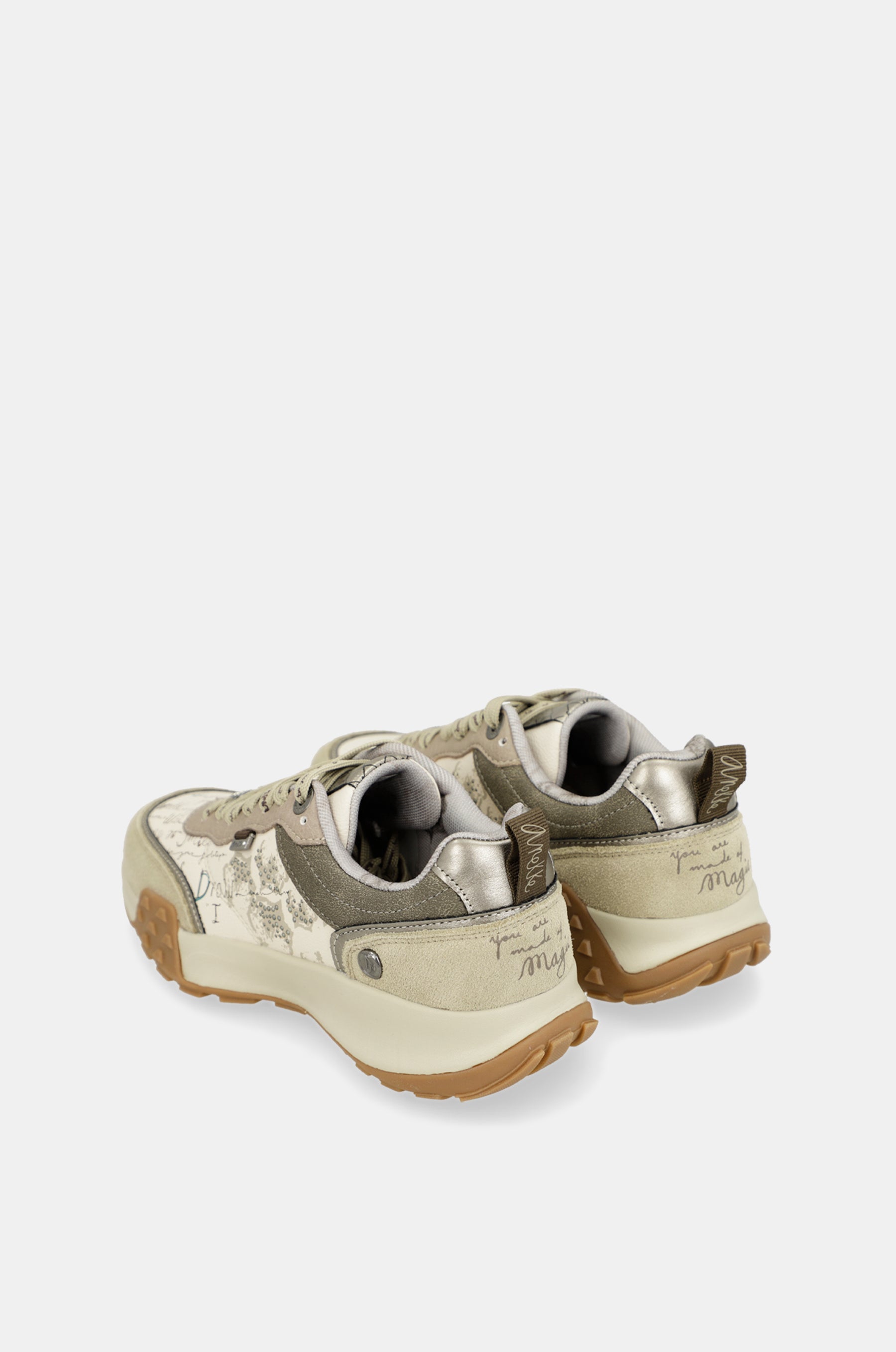 Beige printed sneakers