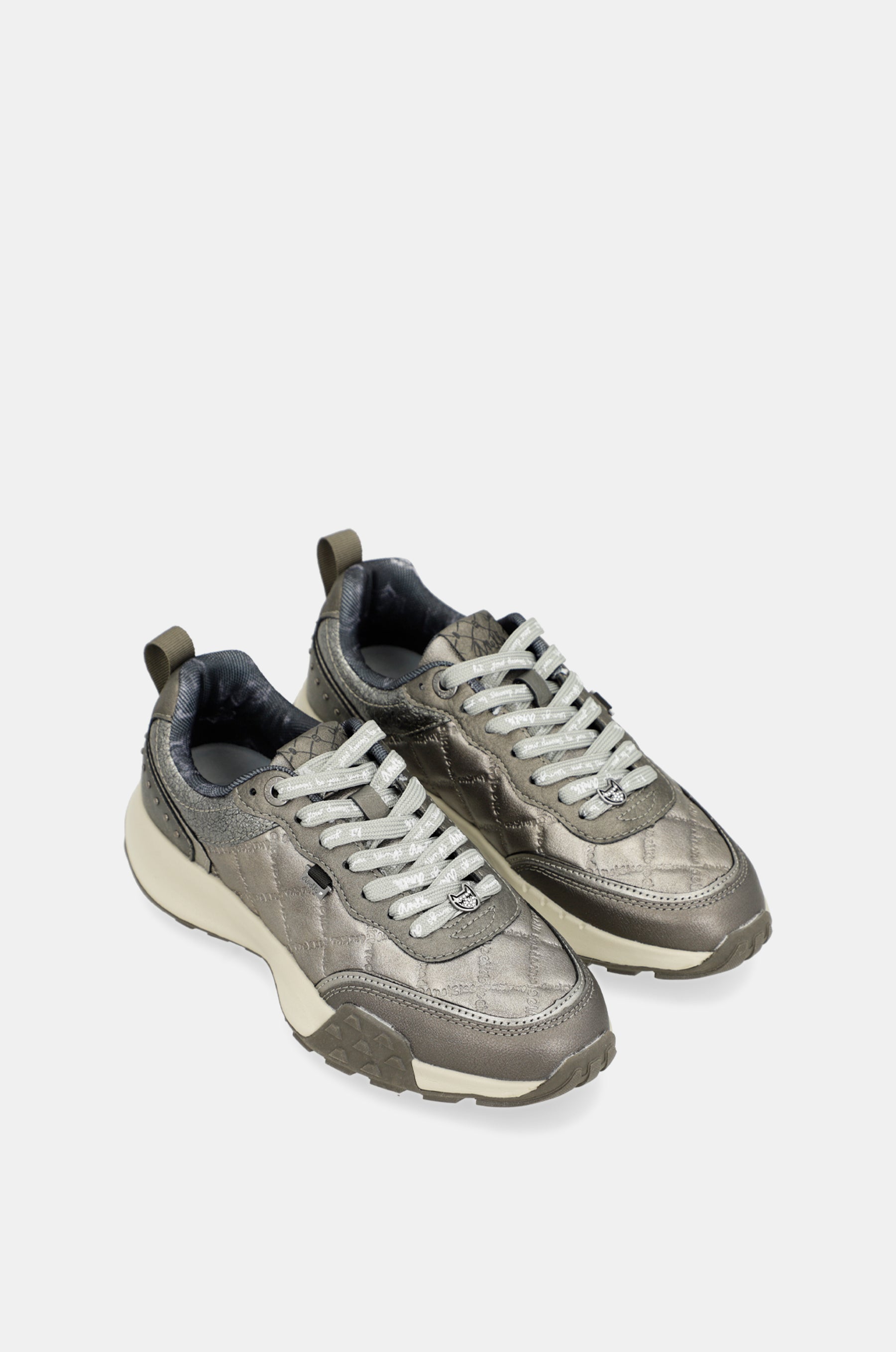 Metallic taupe sneakers