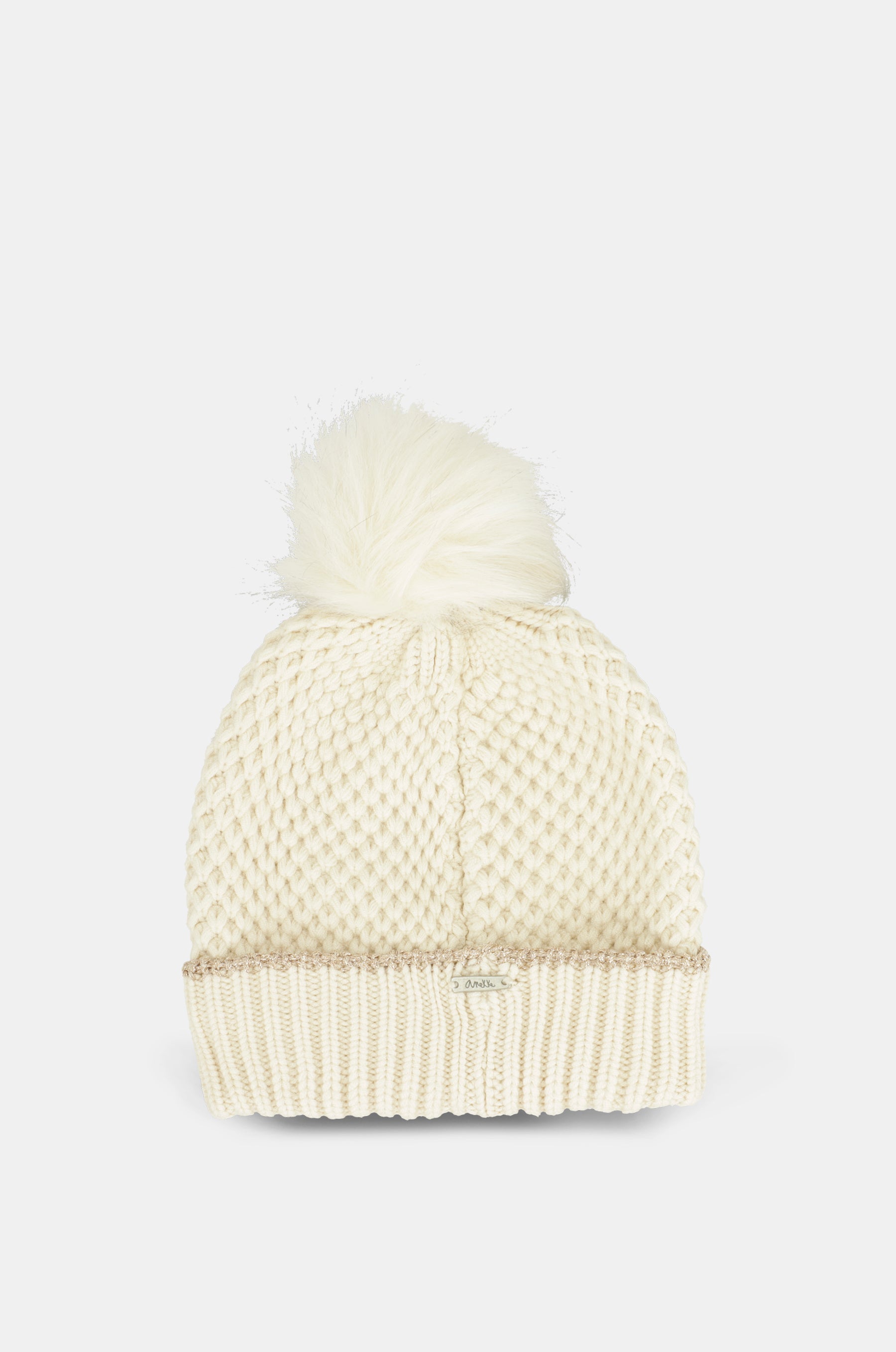 Beige knitted beanie