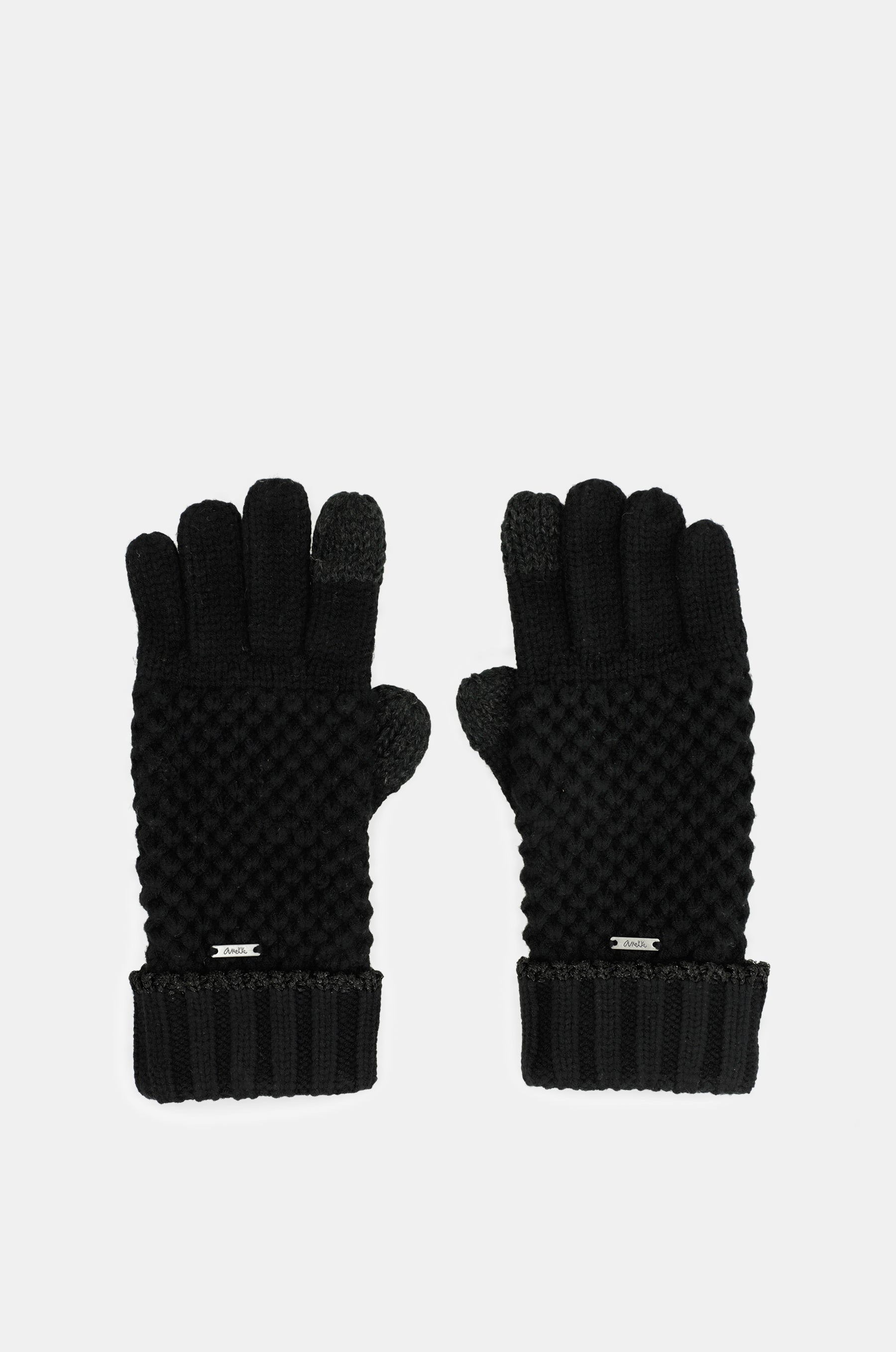Black knitted gloves