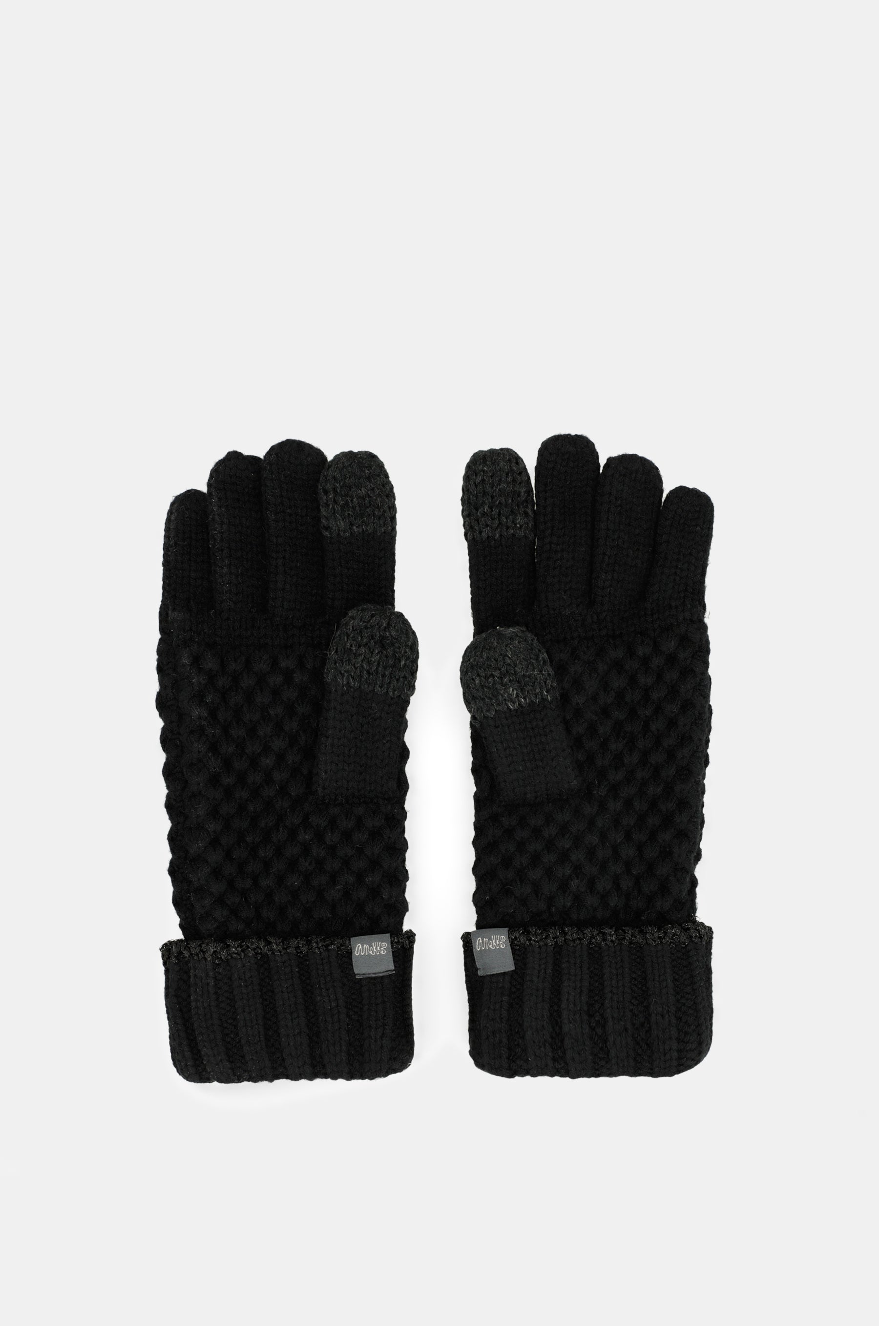 Black knitted gloves