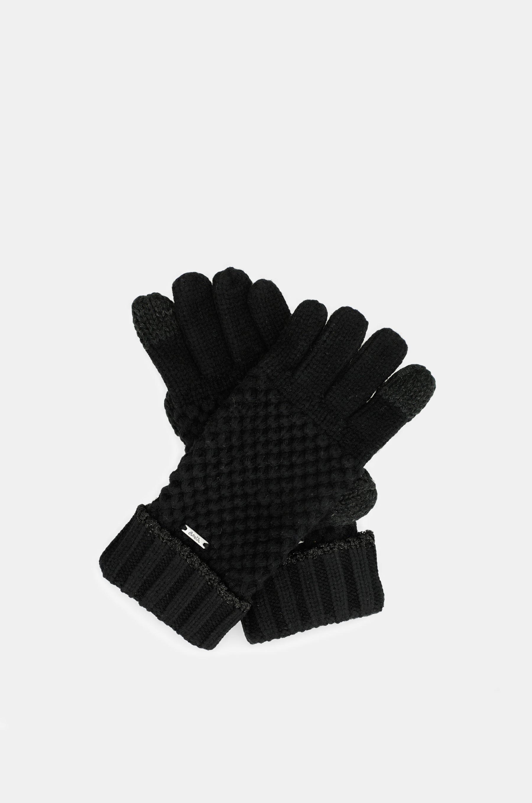Black knitted gloves