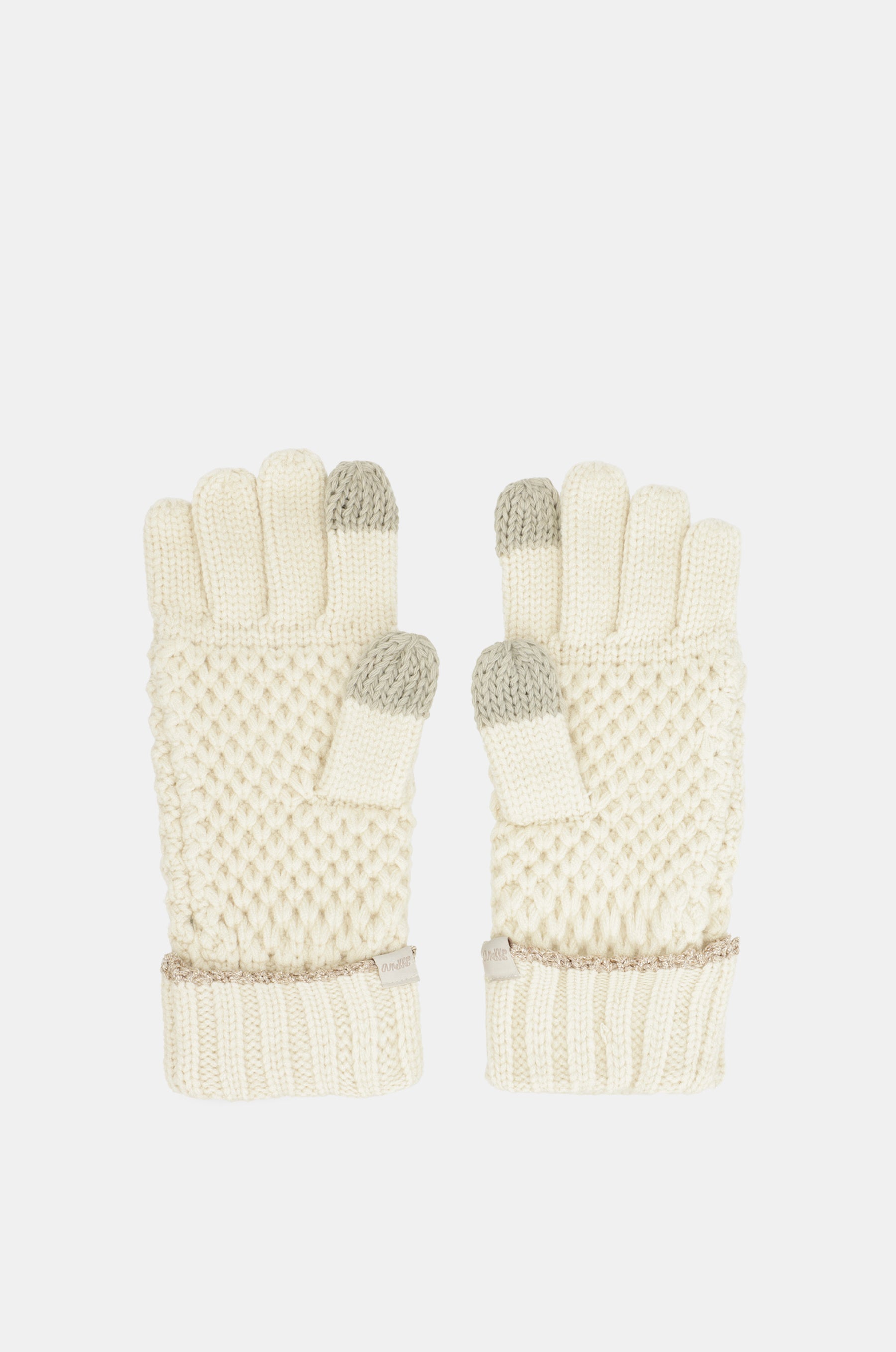Beige knitted gloves