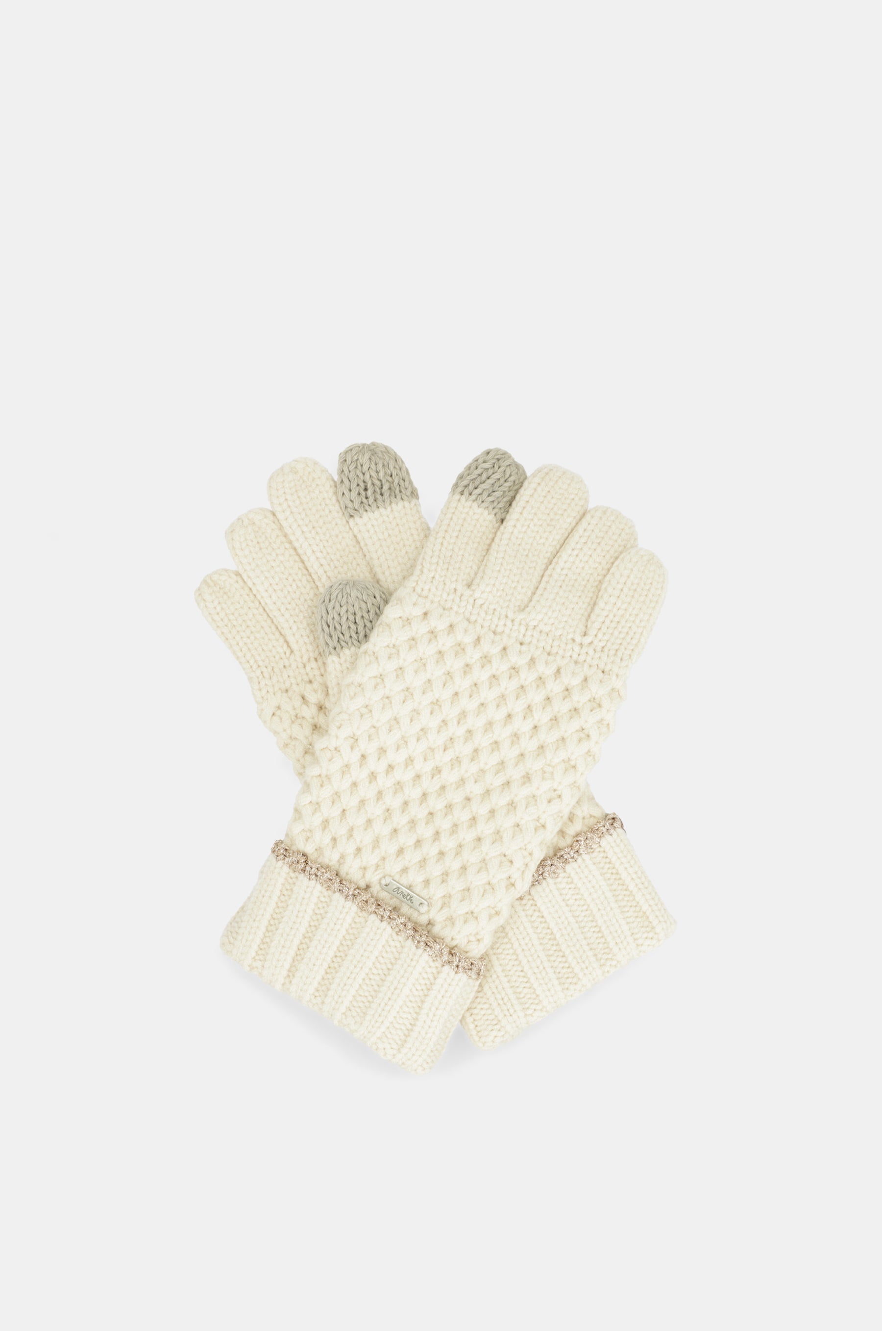 Beige knitted gloves