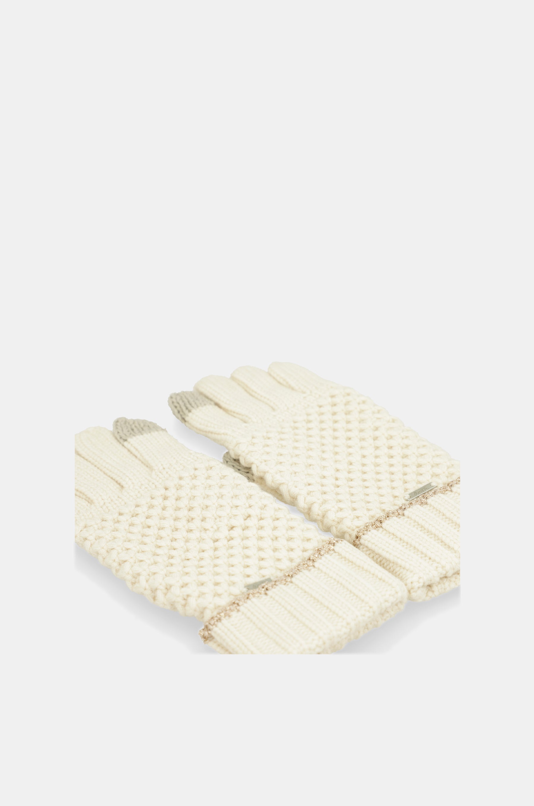 Beige knitted gloves