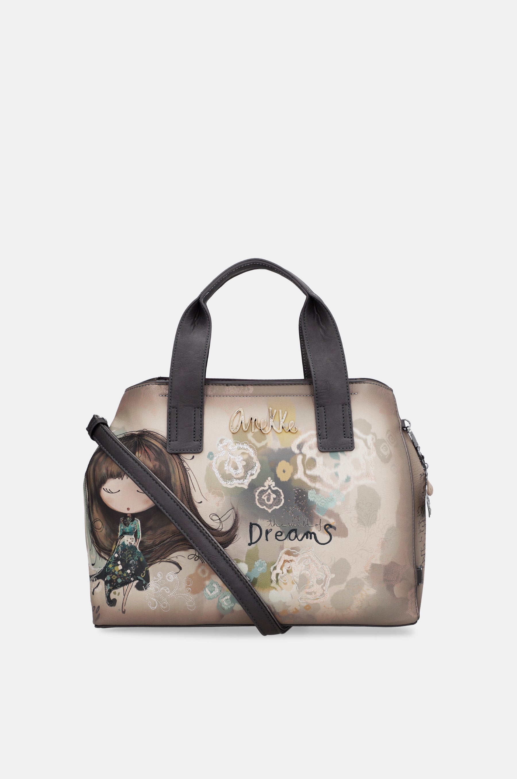 Real handbag with shoulder strap