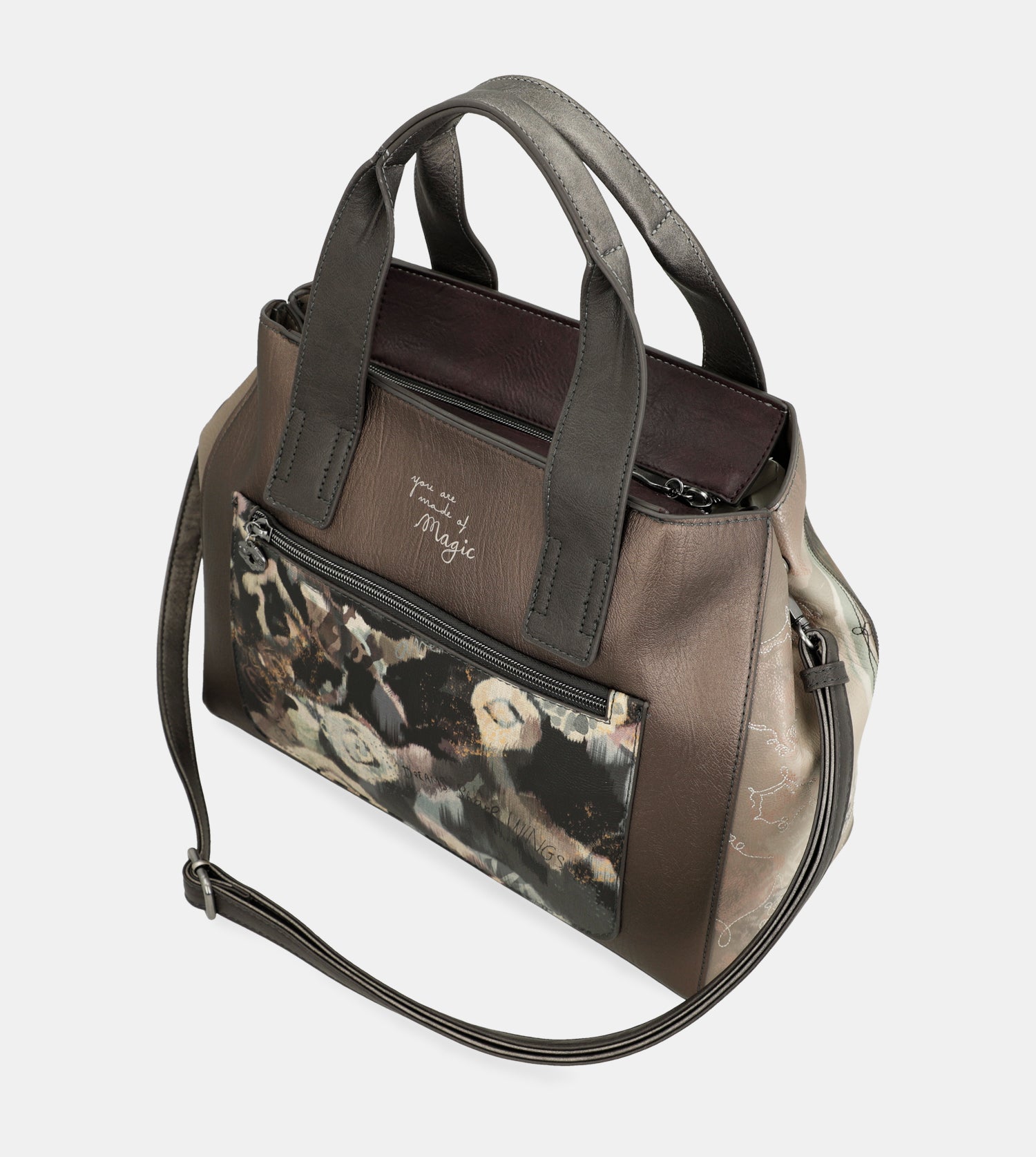 Real handbag with shoulder strap