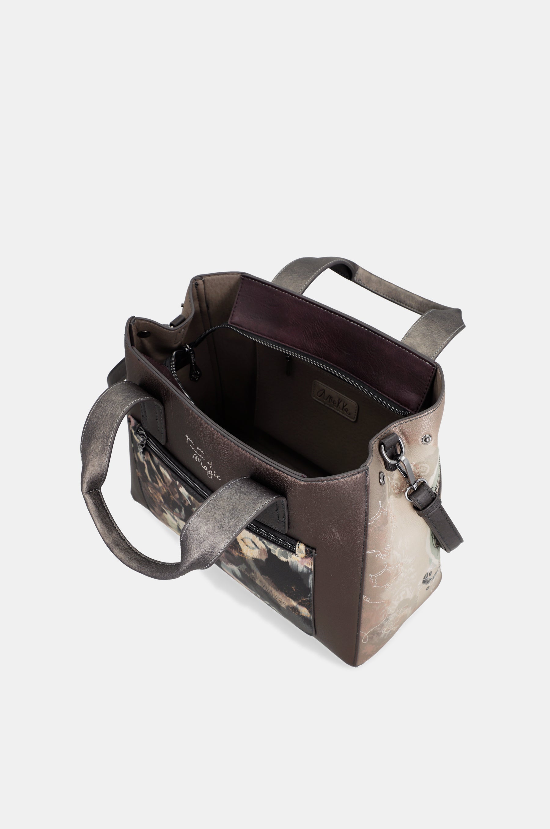 Real handbag with shoulder strap