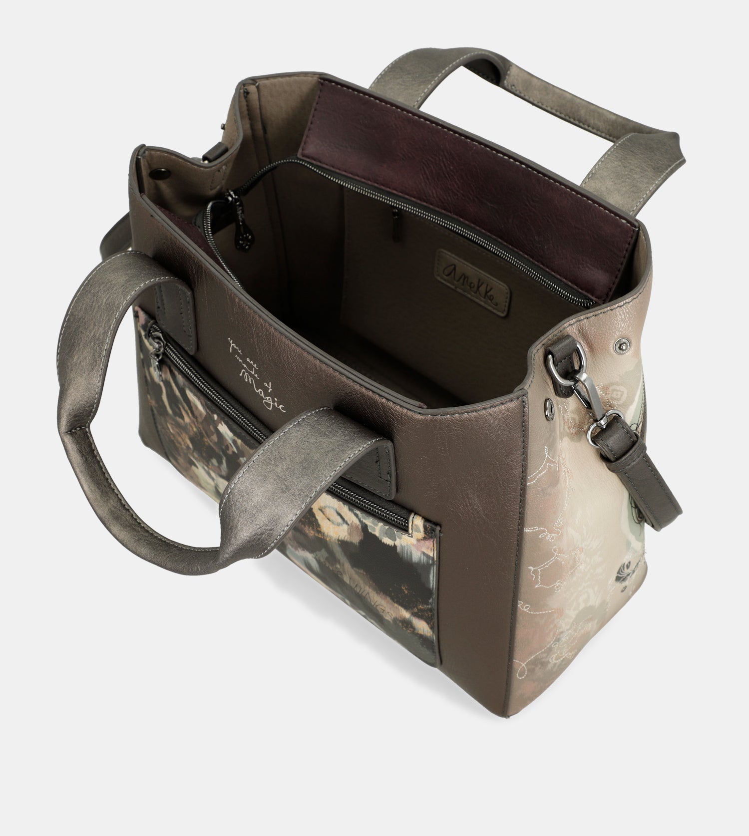 Real handbag with shoulder strap