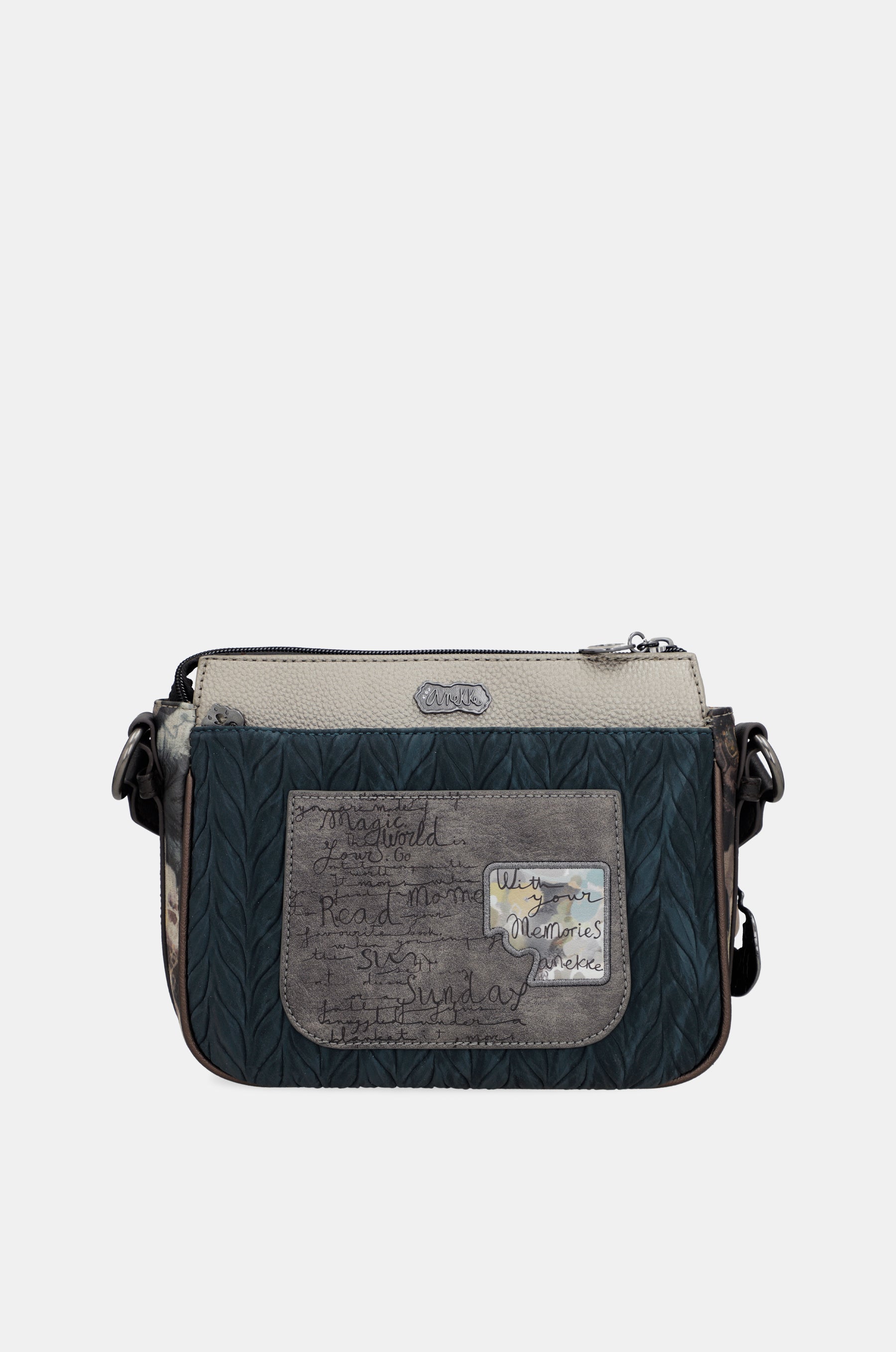 Real 3-compartment medium crossbody bag