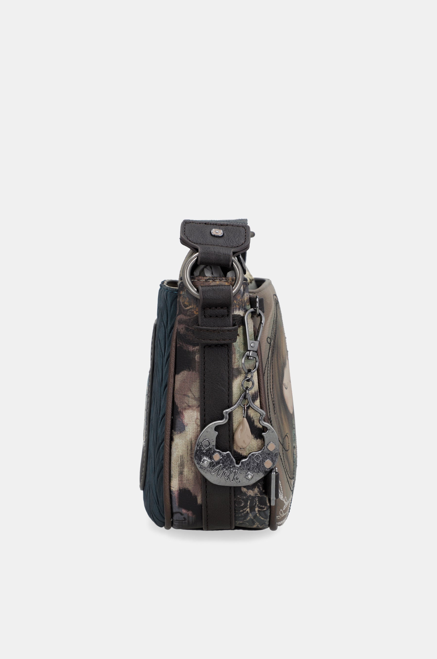 Real 3-compartment medium crossbody bag