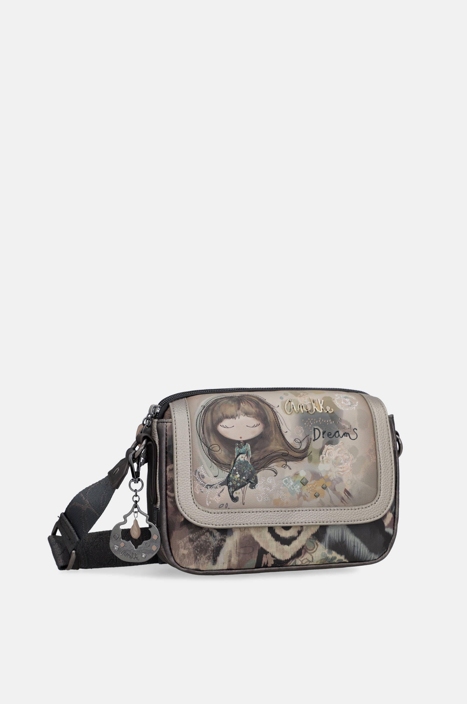 Real oval flap crossbody bag