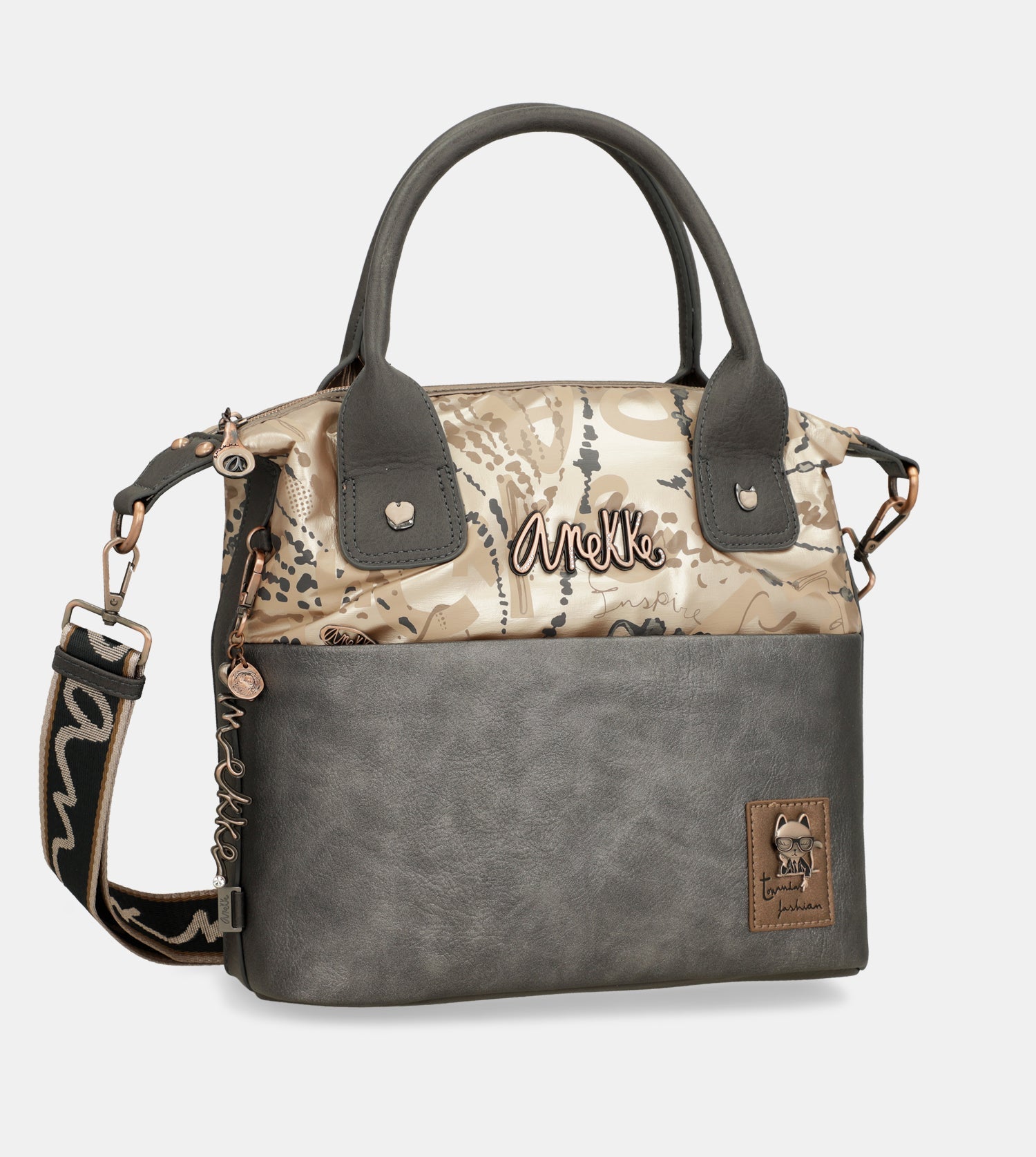 Intentions handle bag with shoulder strap