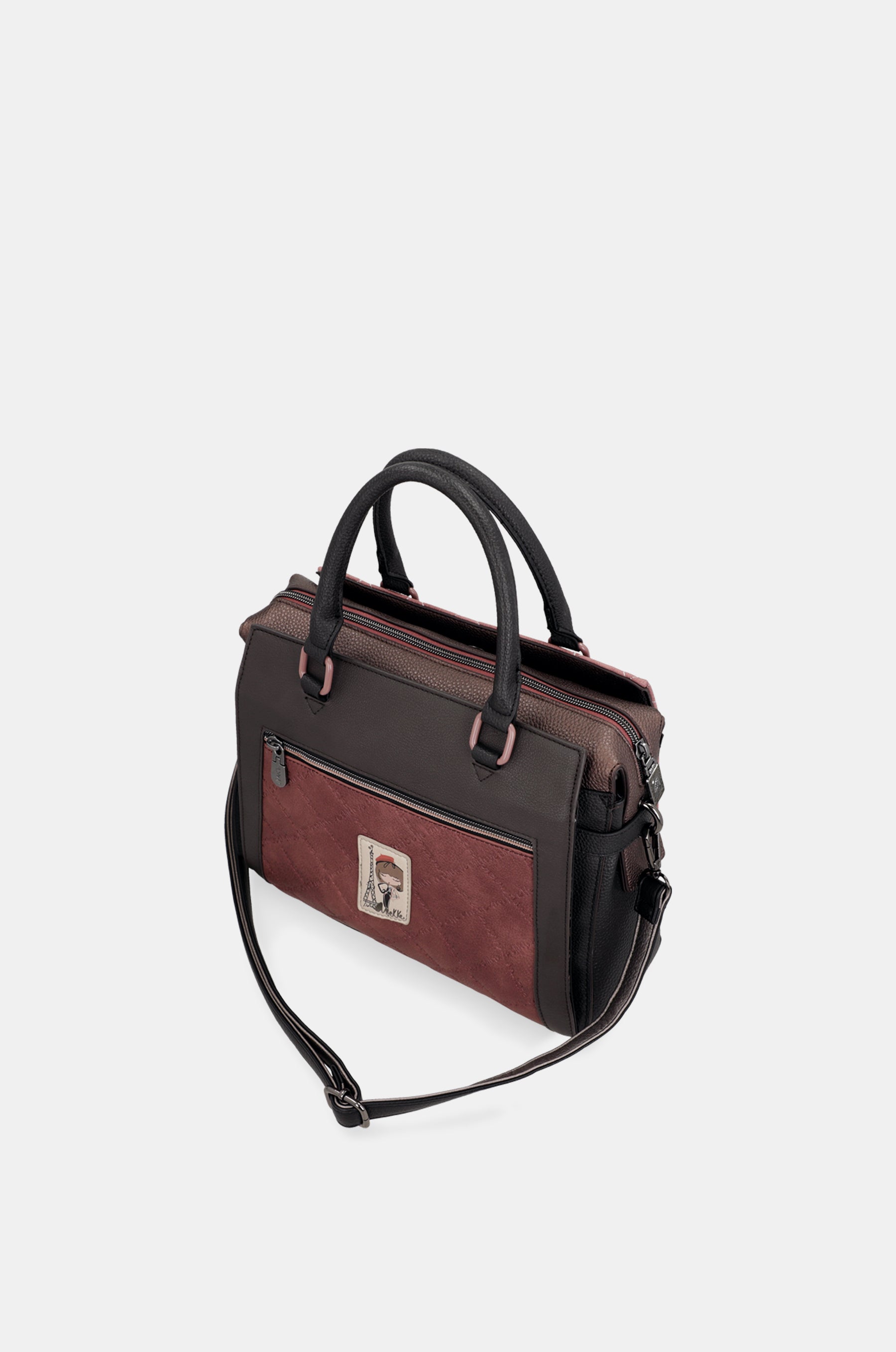 Parisian short-handle bag with shoulder strap