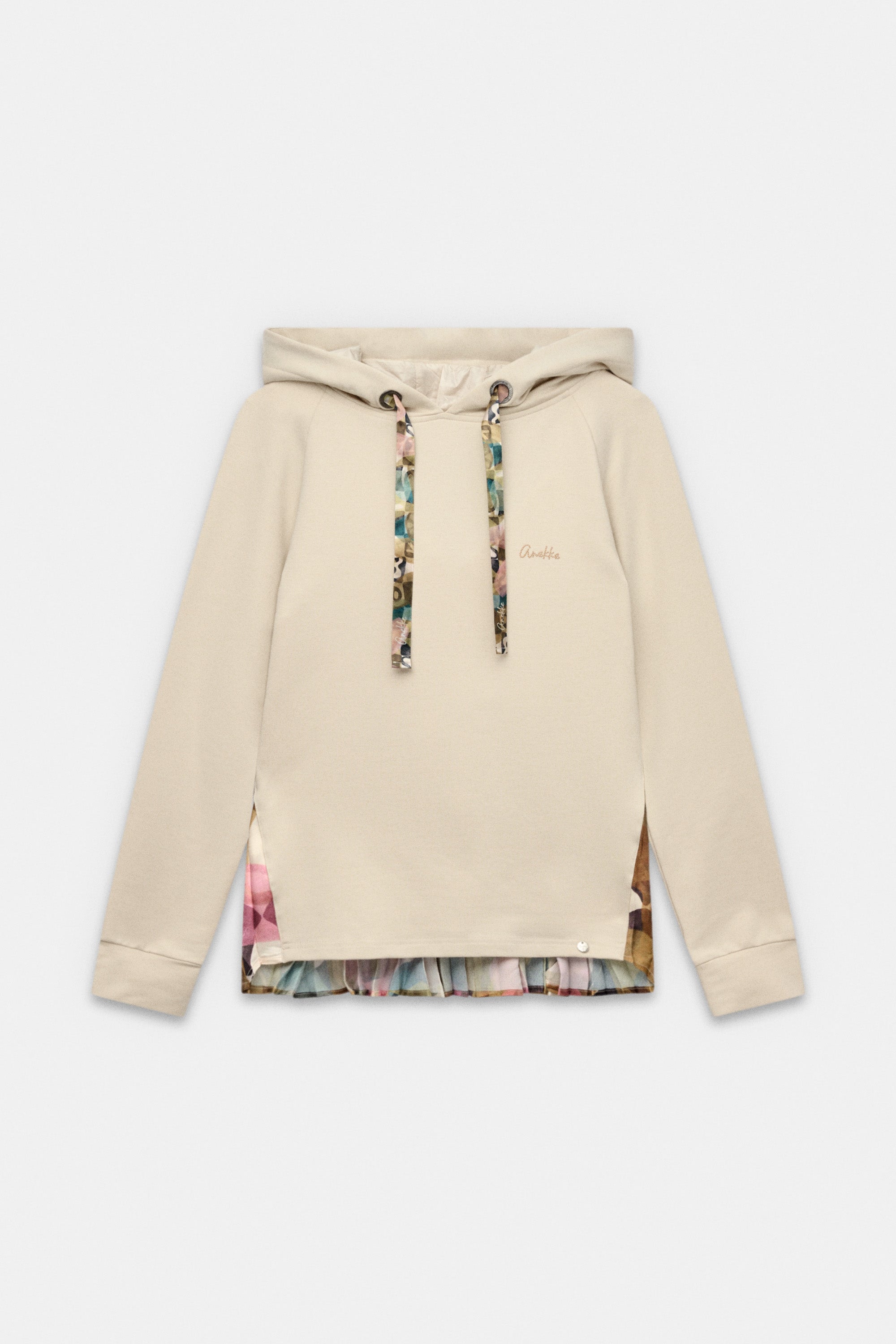 Sweatshirt with pleated hood