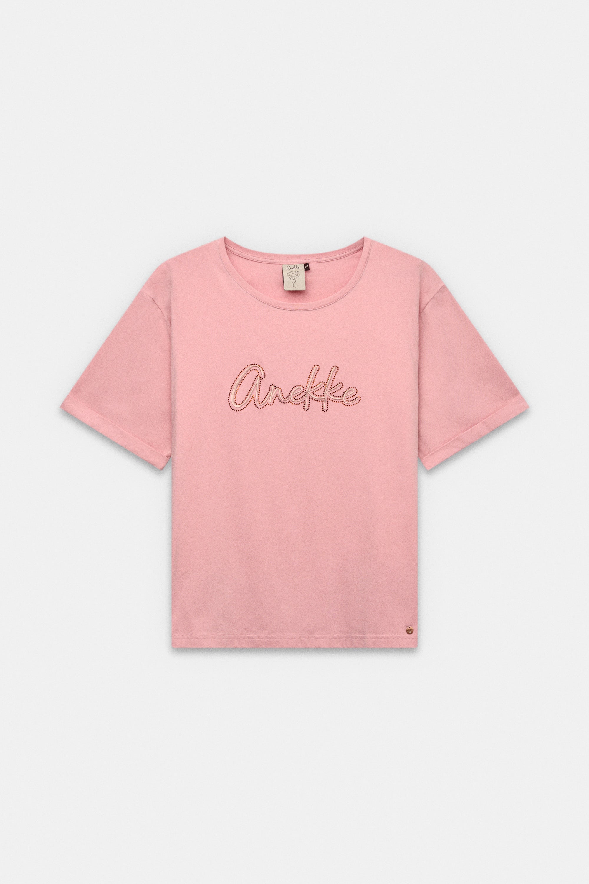 Pink short-sleeve T-shirt with logo