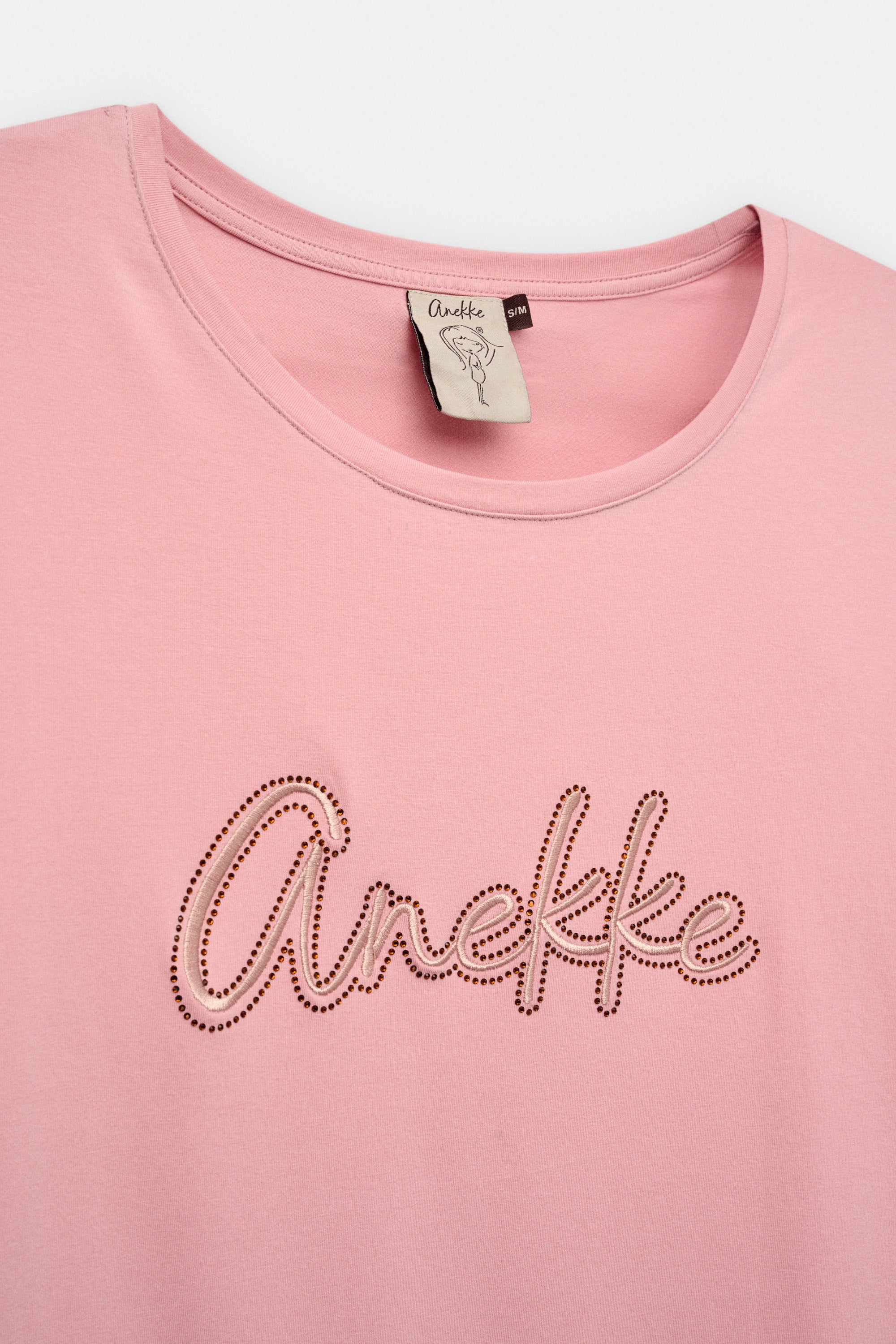 Pink short-sleeve T-shirt with logo