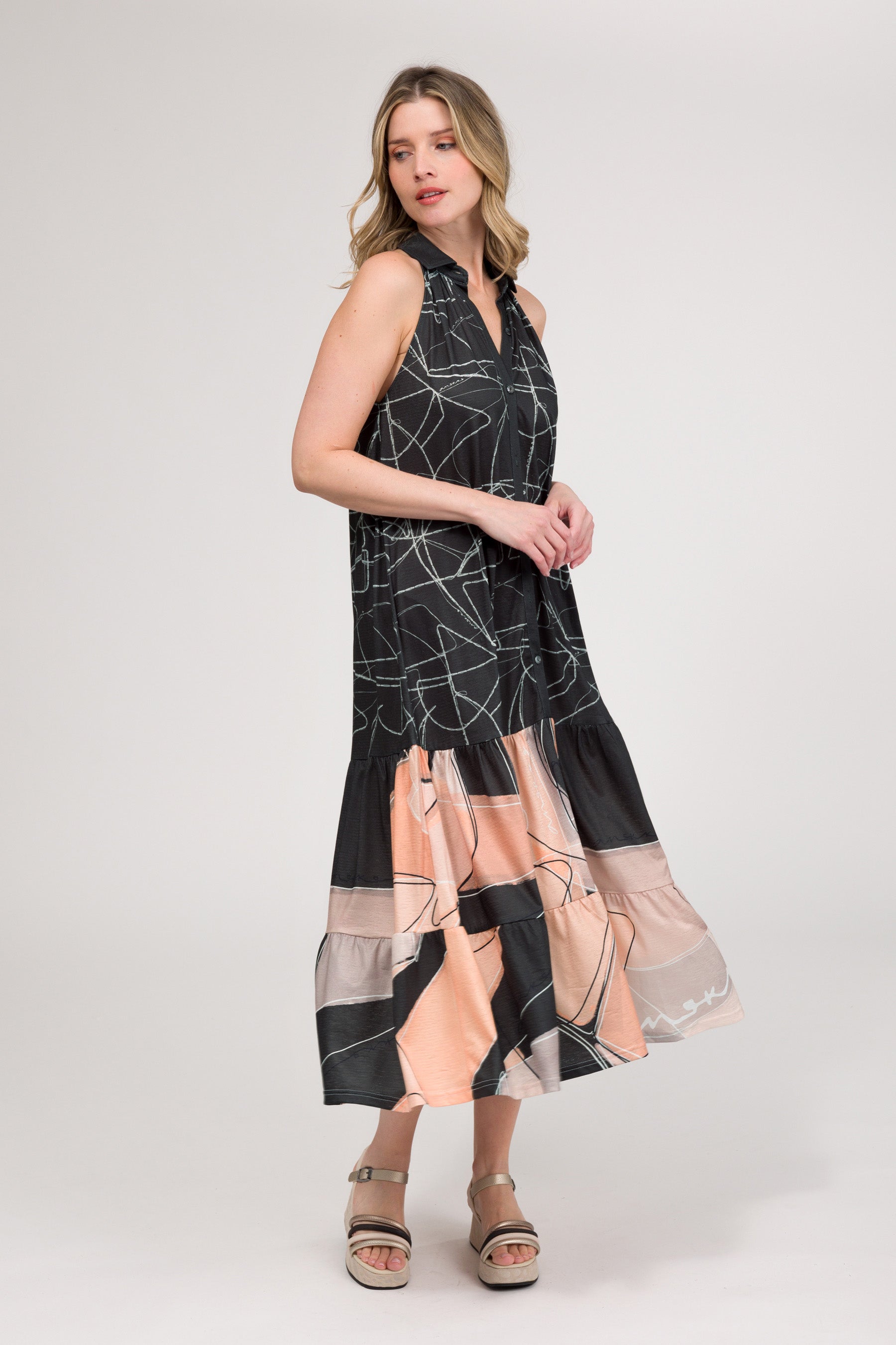 Printed sleeveless dress