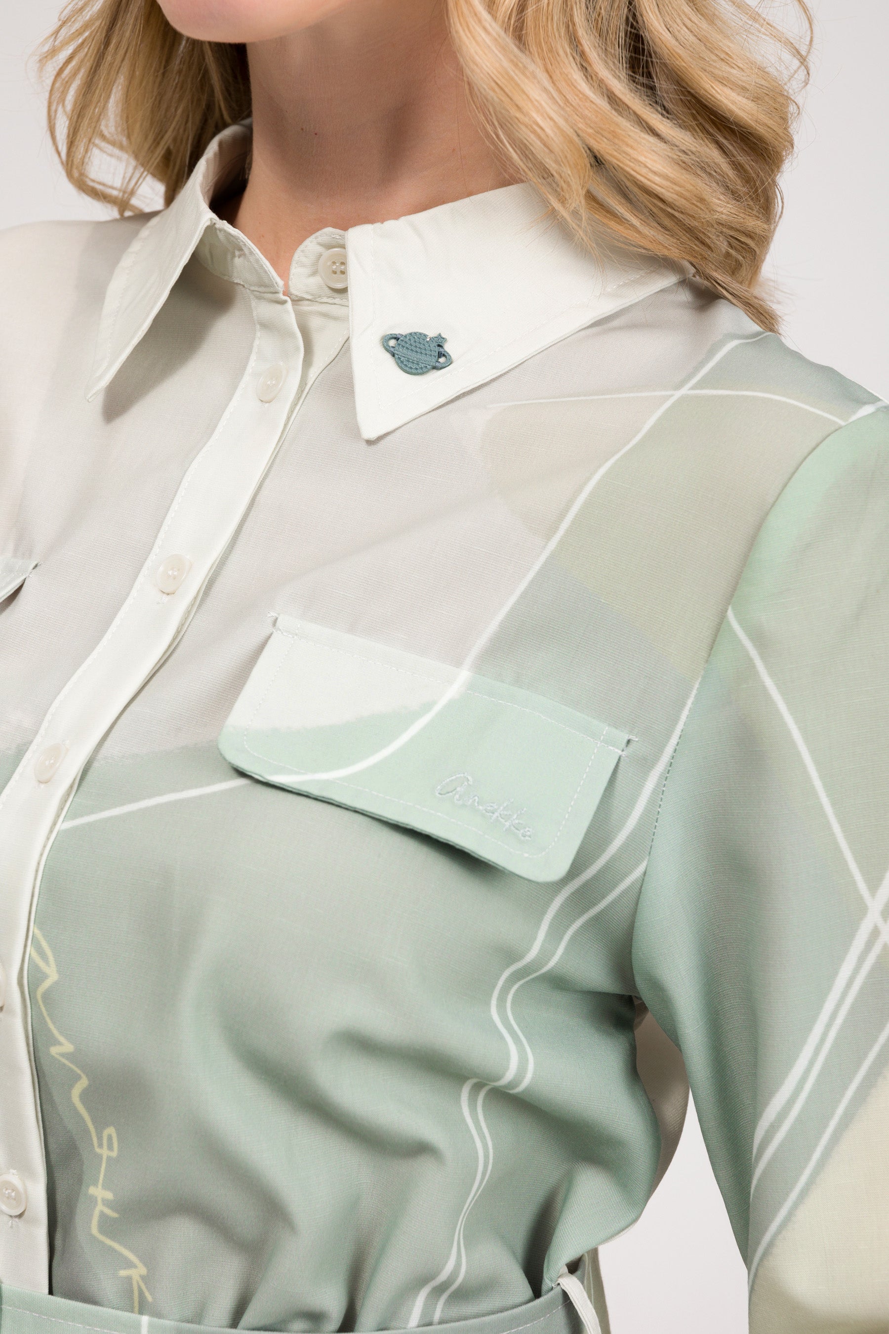 Pink long-sleeve dress