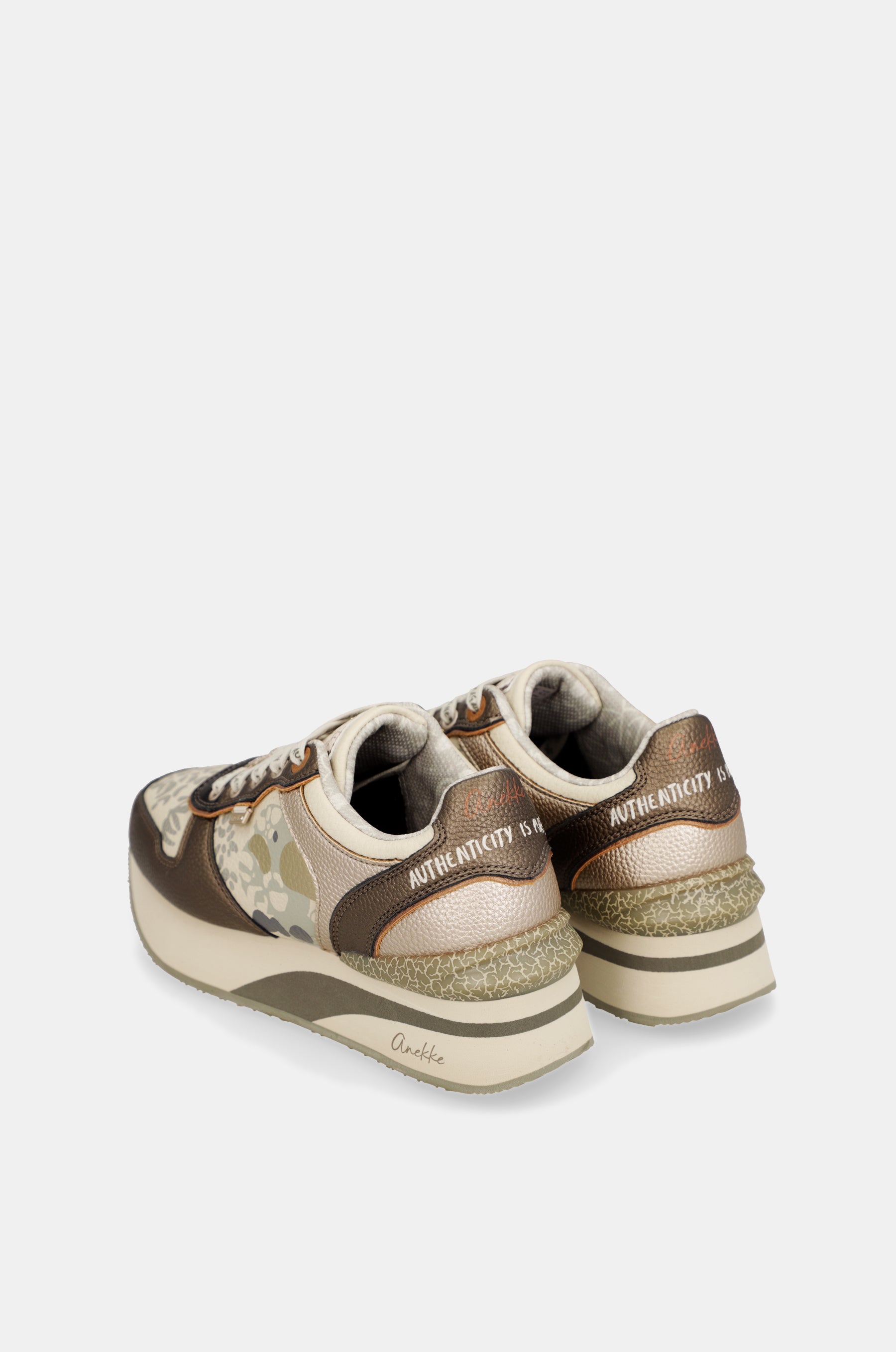 Beige and copper sneakers