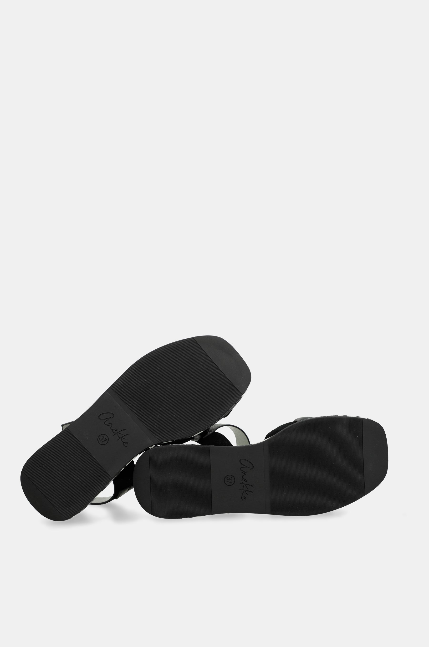 Black and white platform sandals