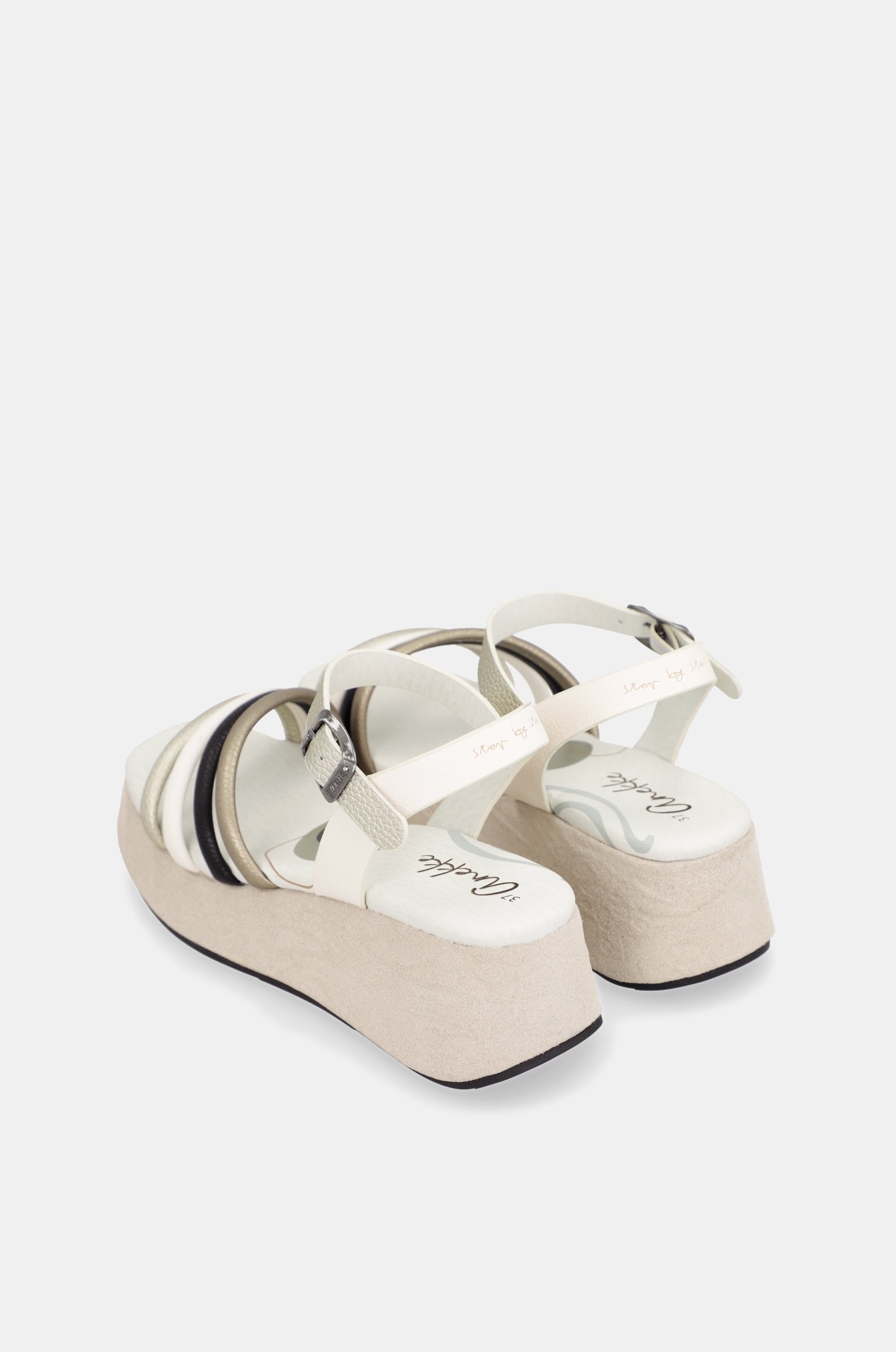 Beige platform sandals