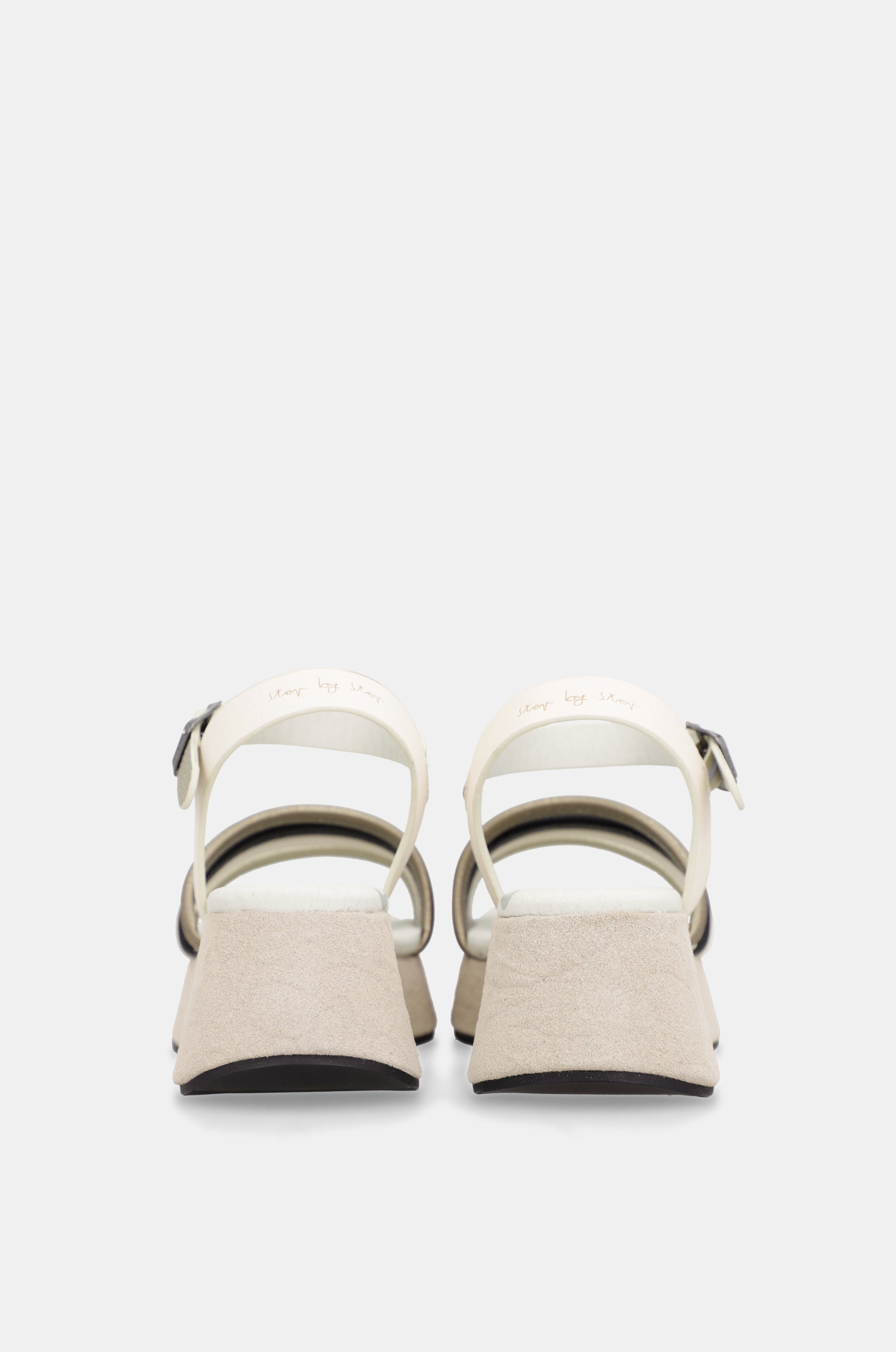 Beige platform sandals