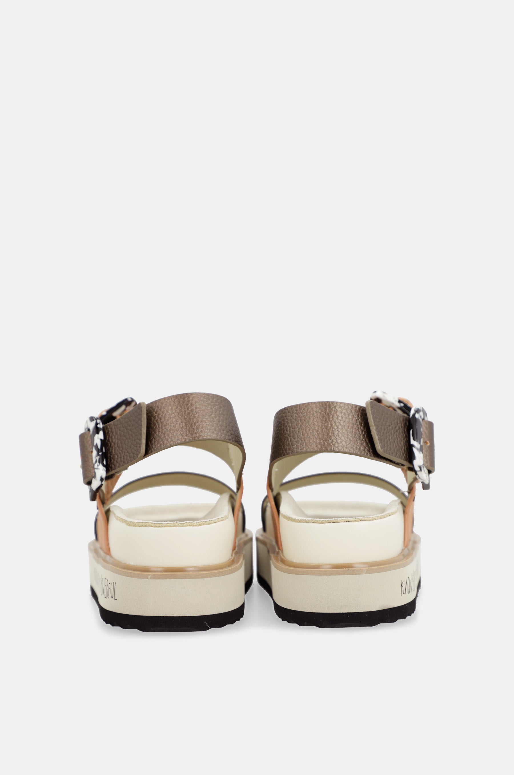 Orange and black platform sandals