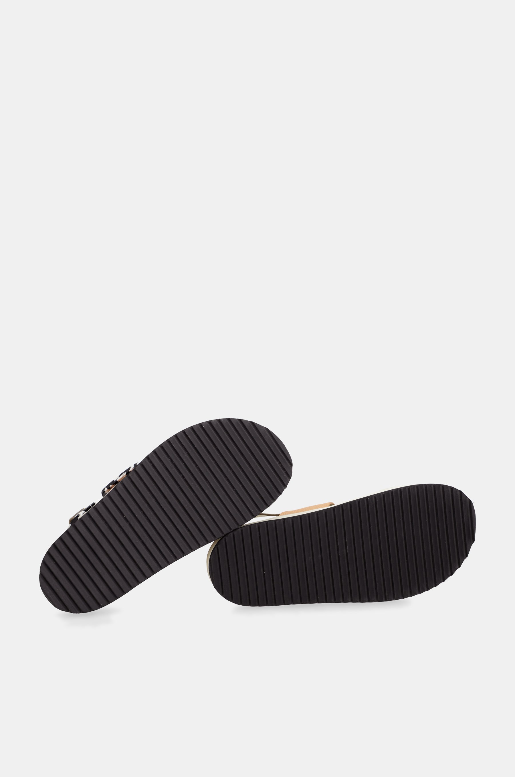 Orange and black platform sandals