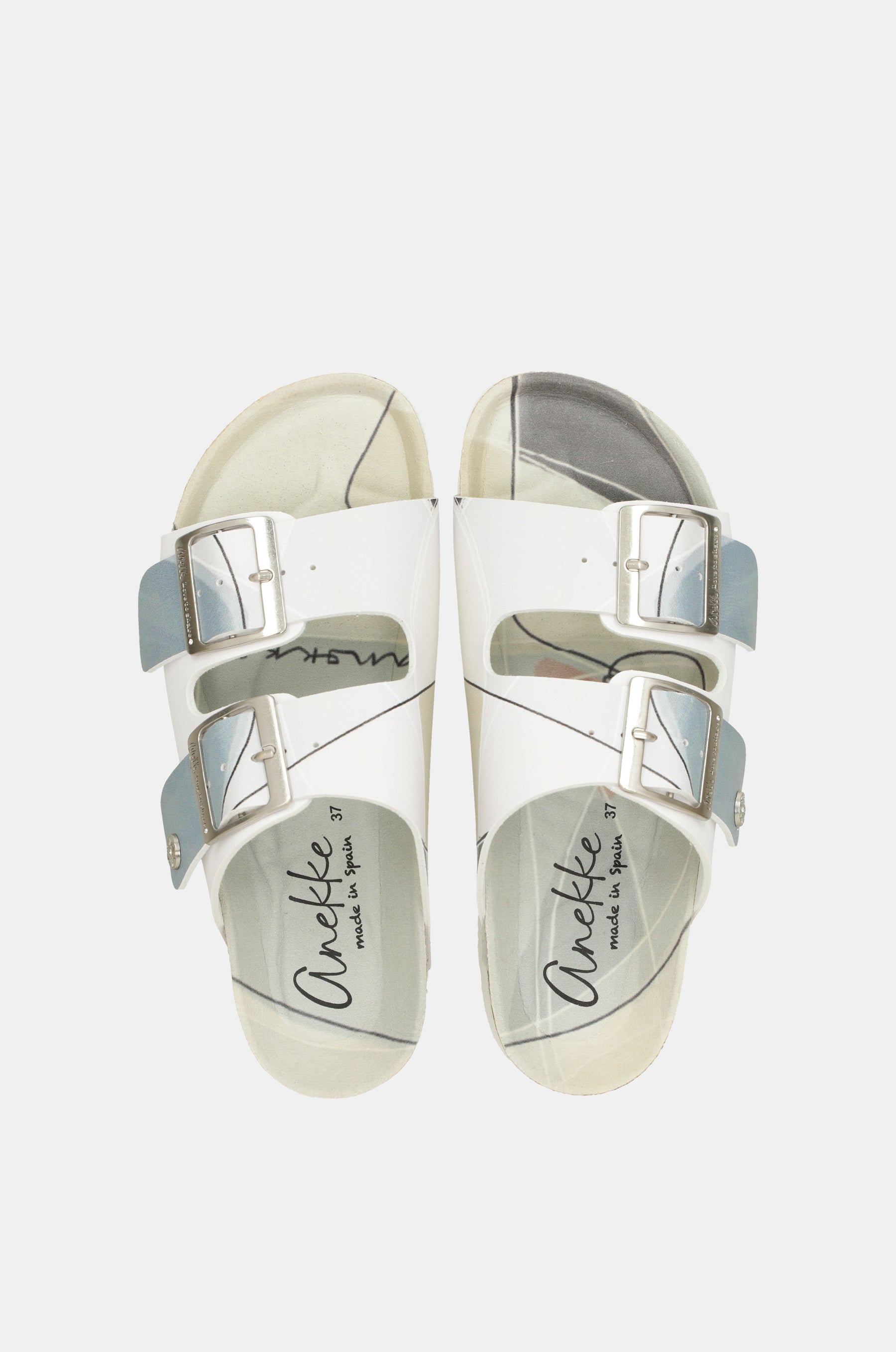 Blue and white bio sandals