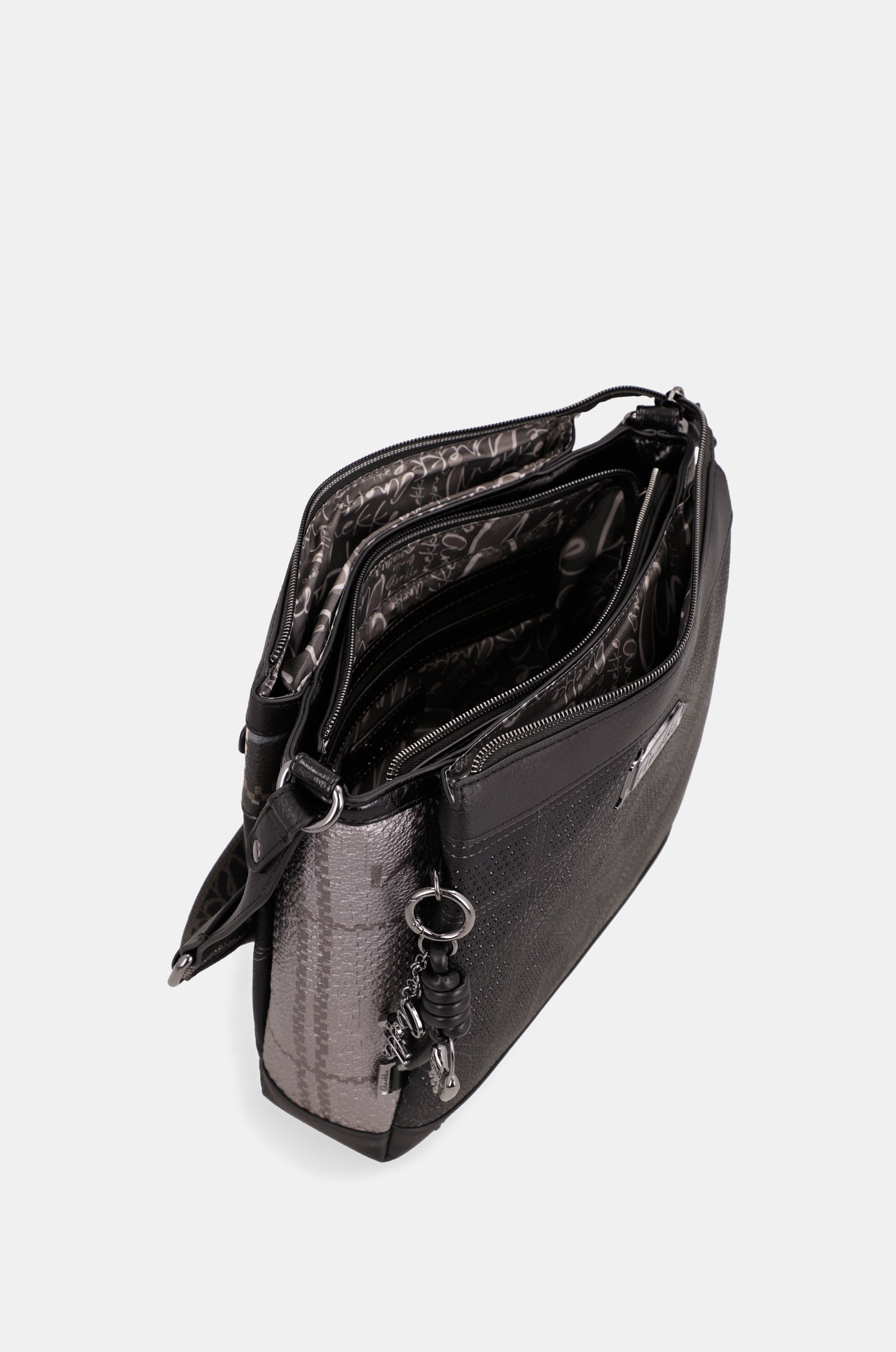 3-compartment crossbody bag Iron