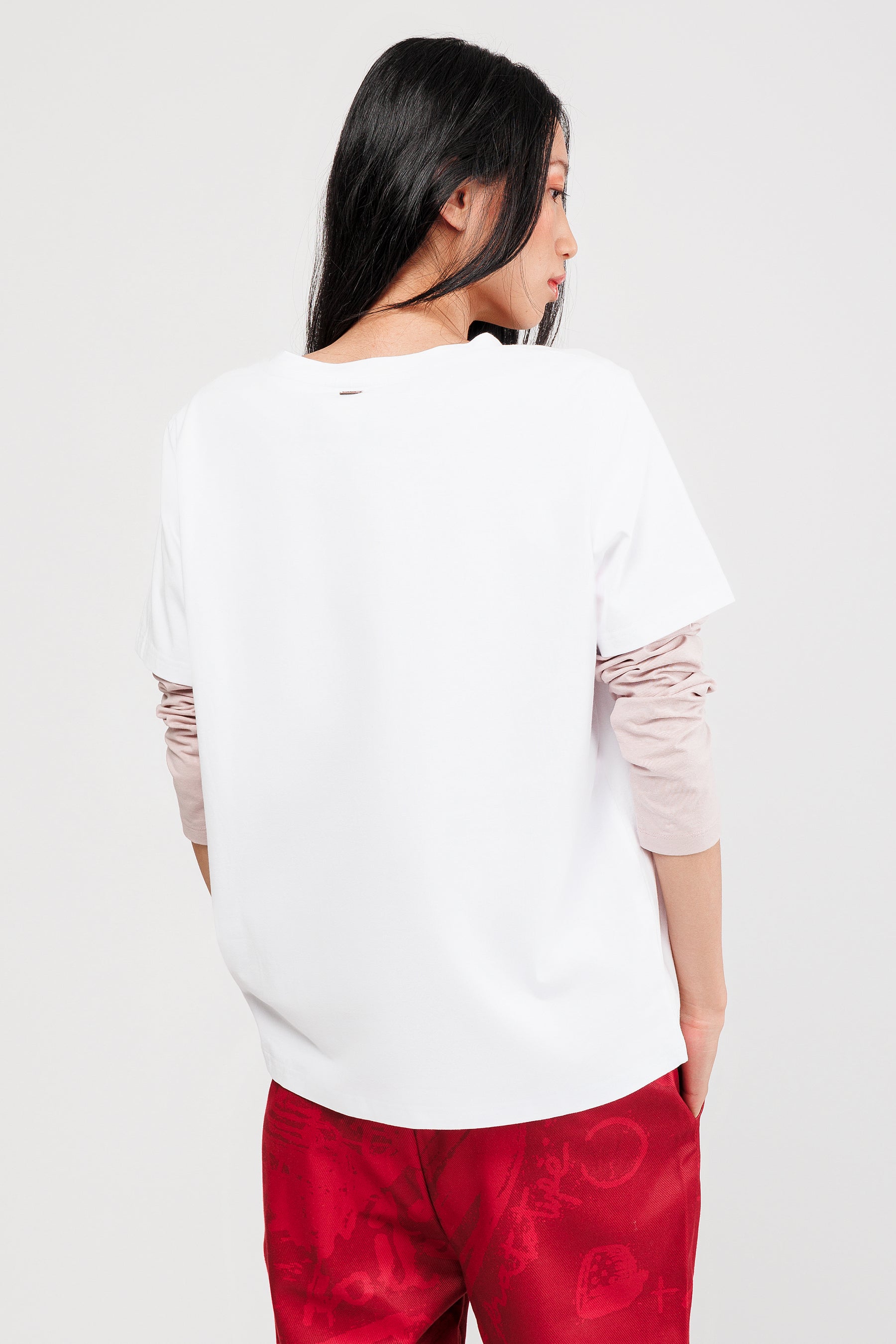 White studded short sleeve T-shirt