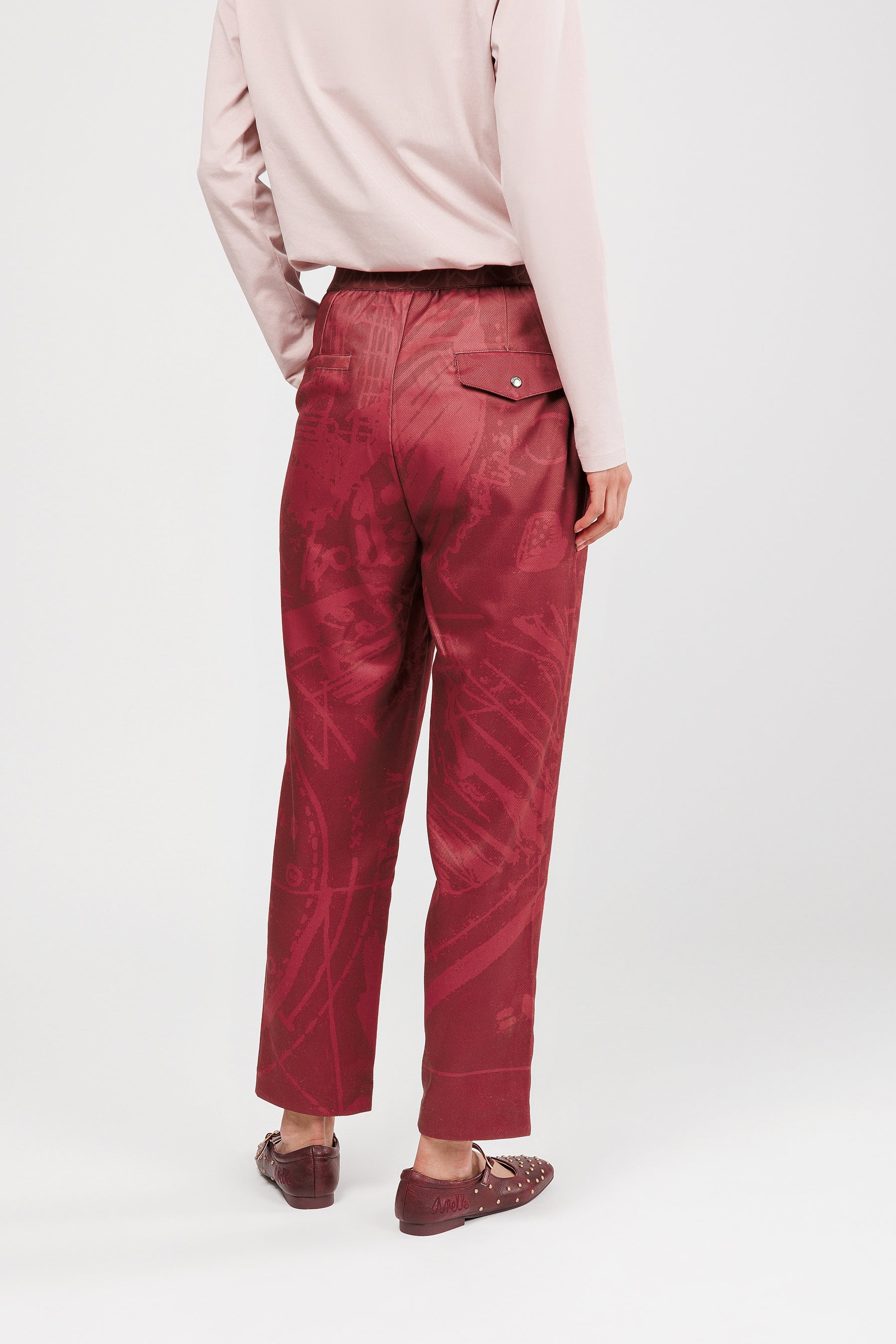 Burgundy trousers