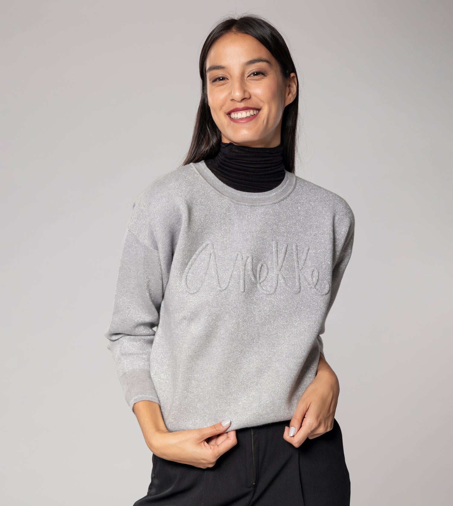 Gray Contemporary Sweater
