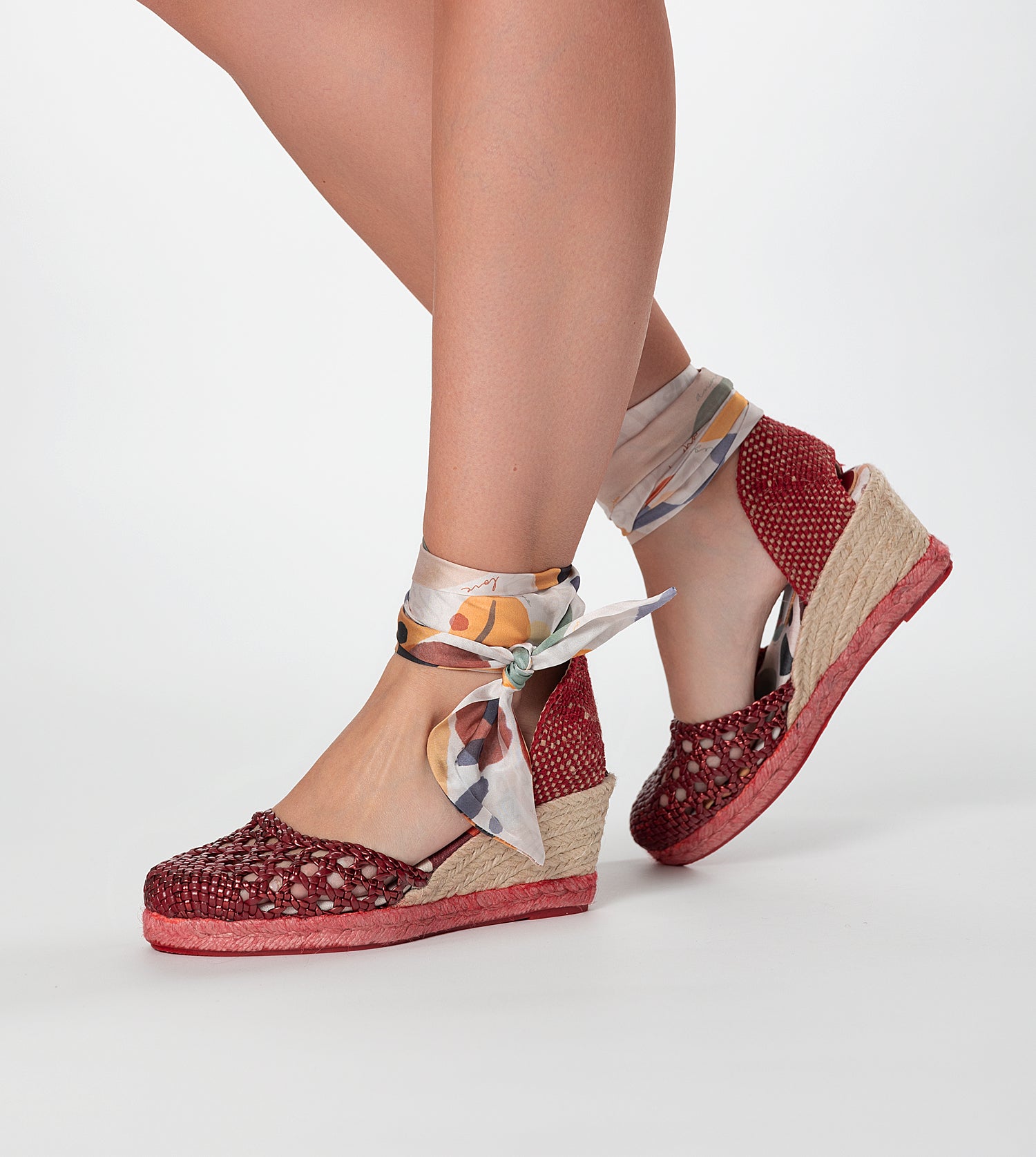 Red wedge sandals Alma
