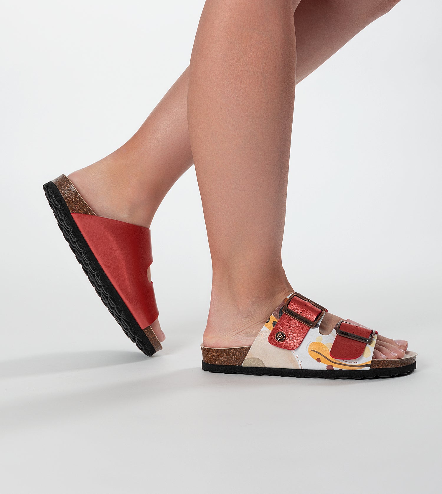 Red multicolor bio sandals