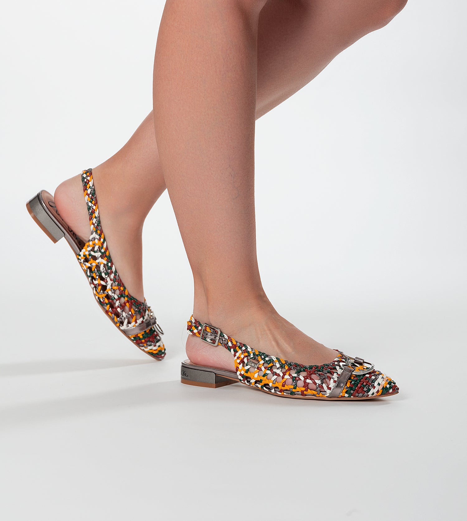 Multicolor slingback ballet flats