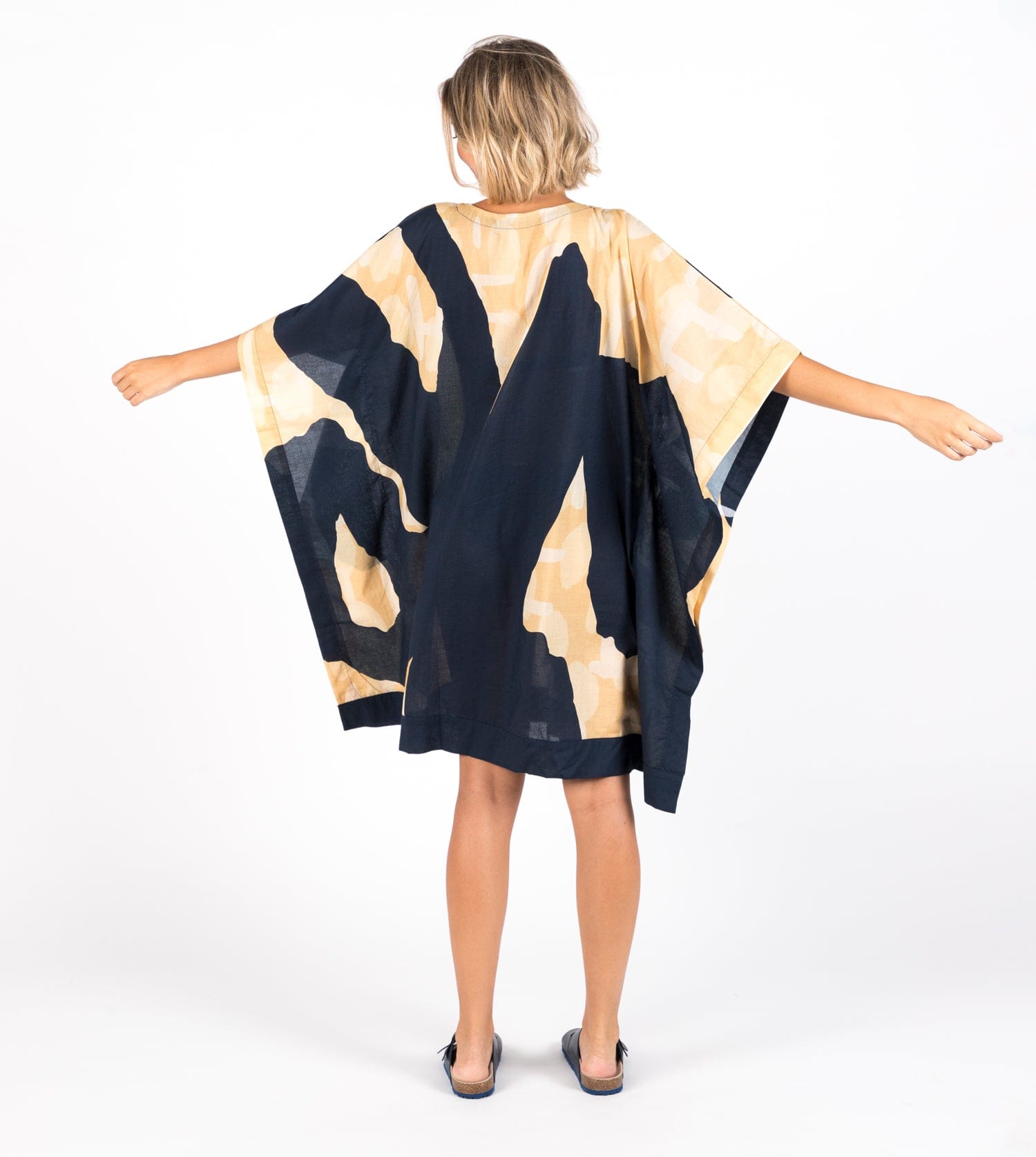 Navy blue print kaftan