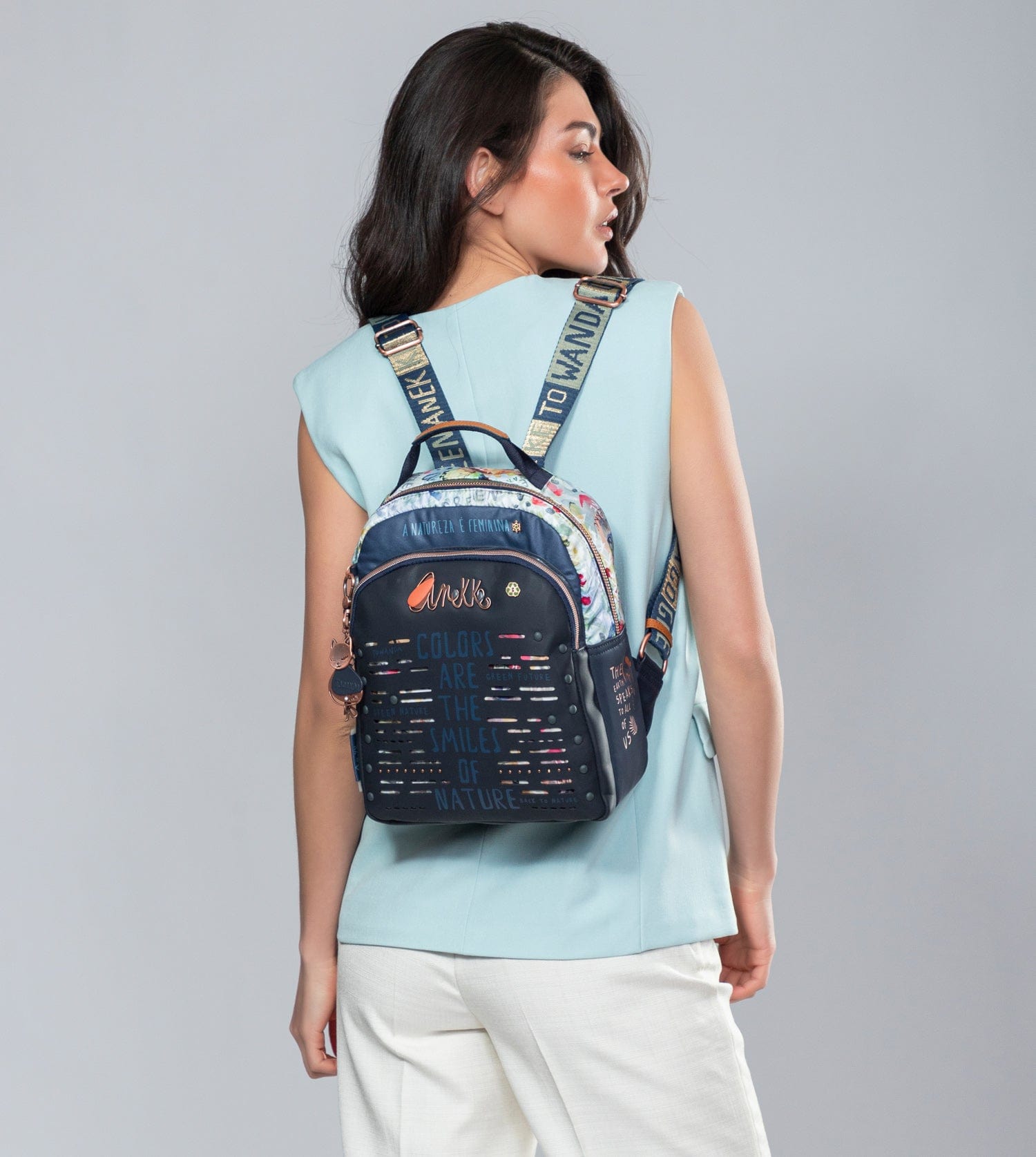 Nature Pachamama navy blue backpack for walking