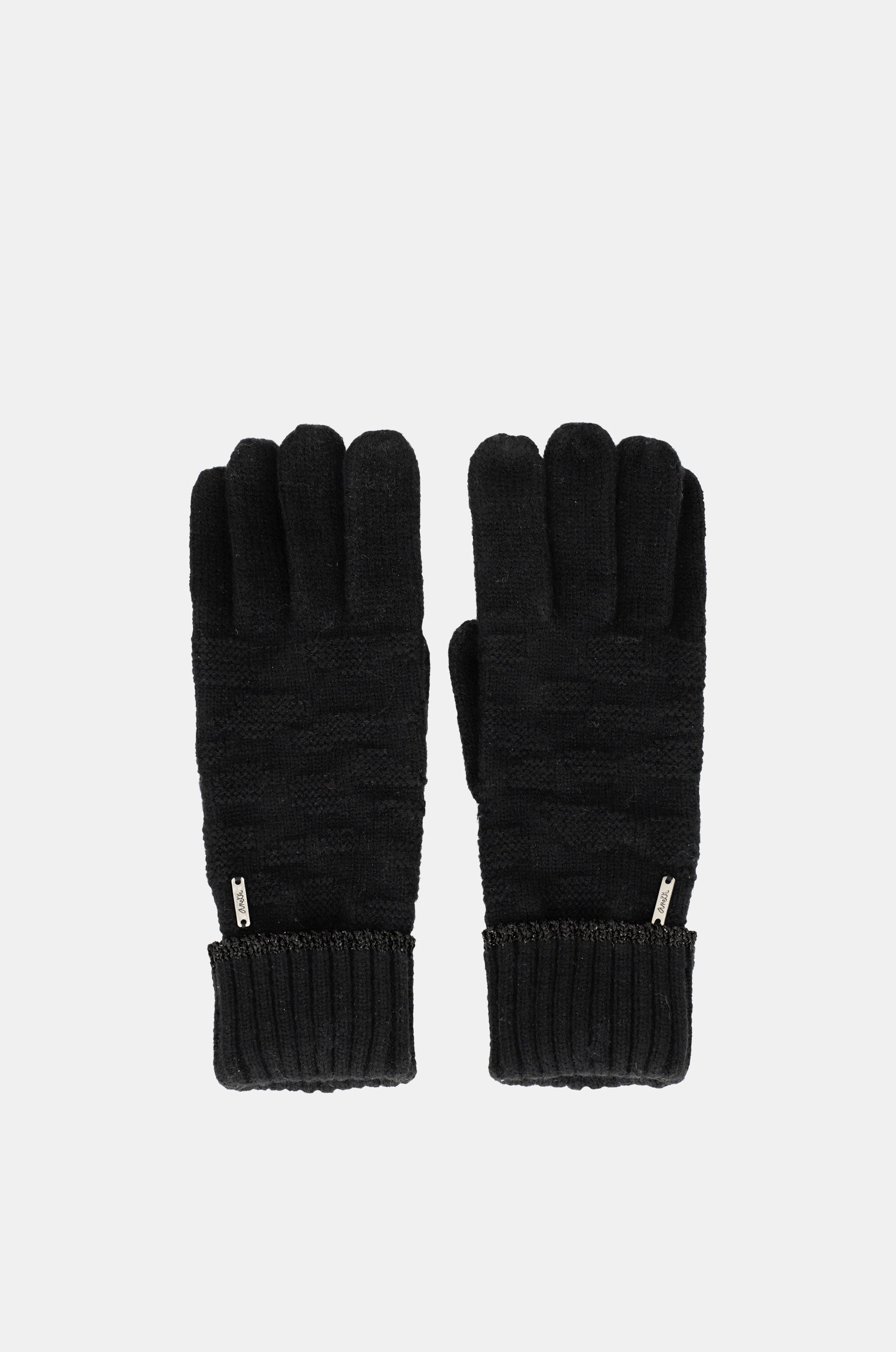 Black knit gloves