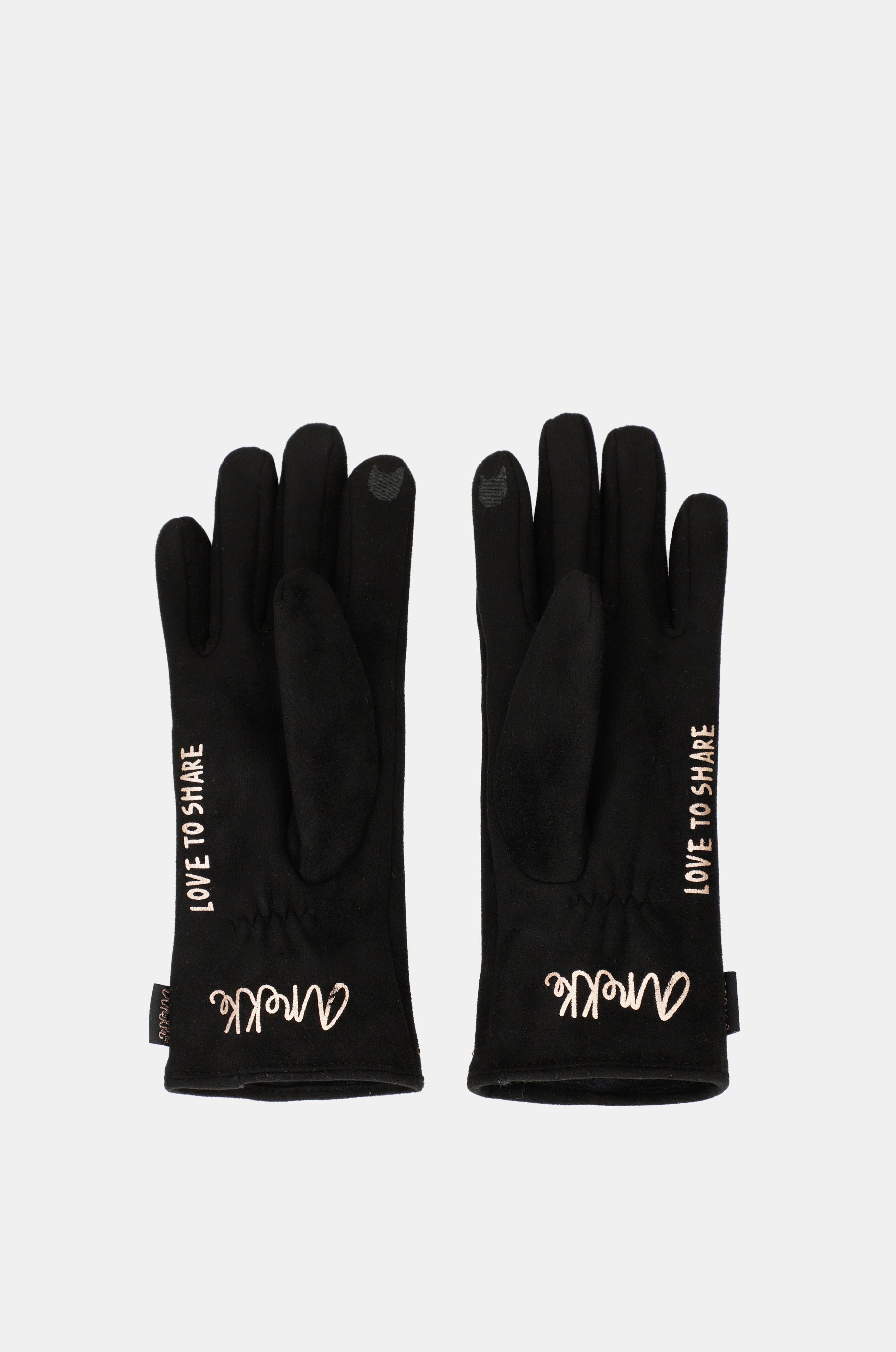 Black fleece-lined gloves