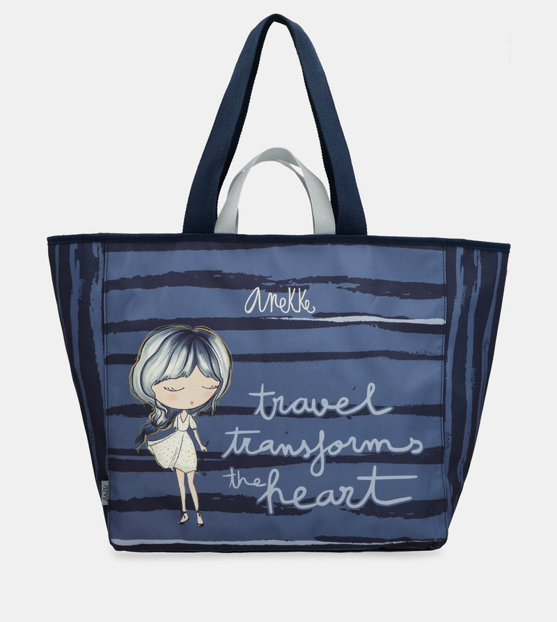 Large blue beach bag