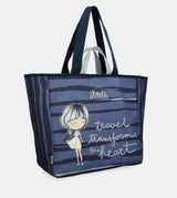 Large blue beach bag