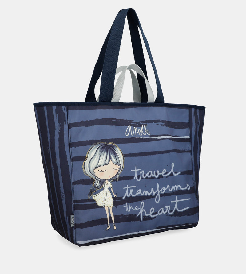 Large blue beach bag