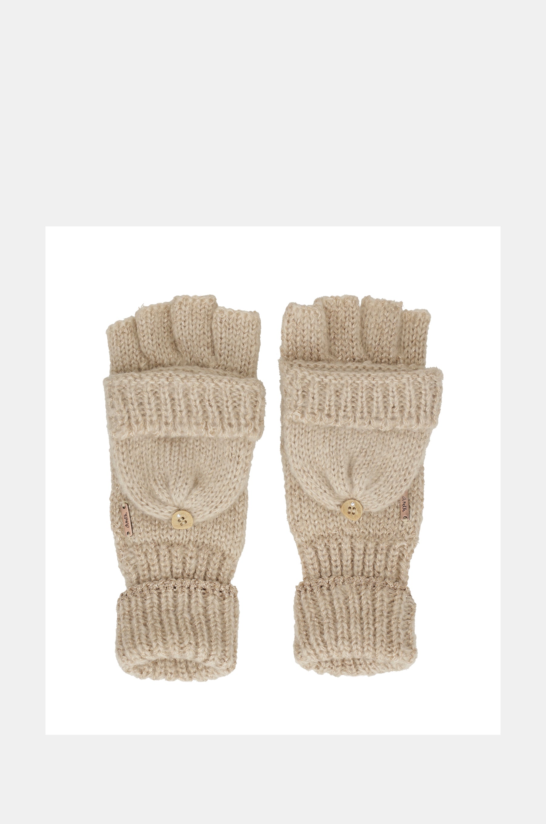 Beige logo mittens