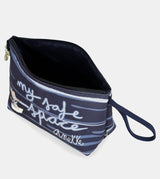 Large blue beach toiletry bag