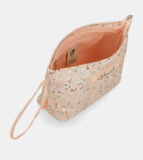 Large pink printed beach bag