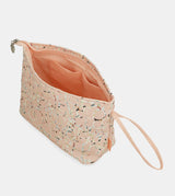 Large pink printed beach bag