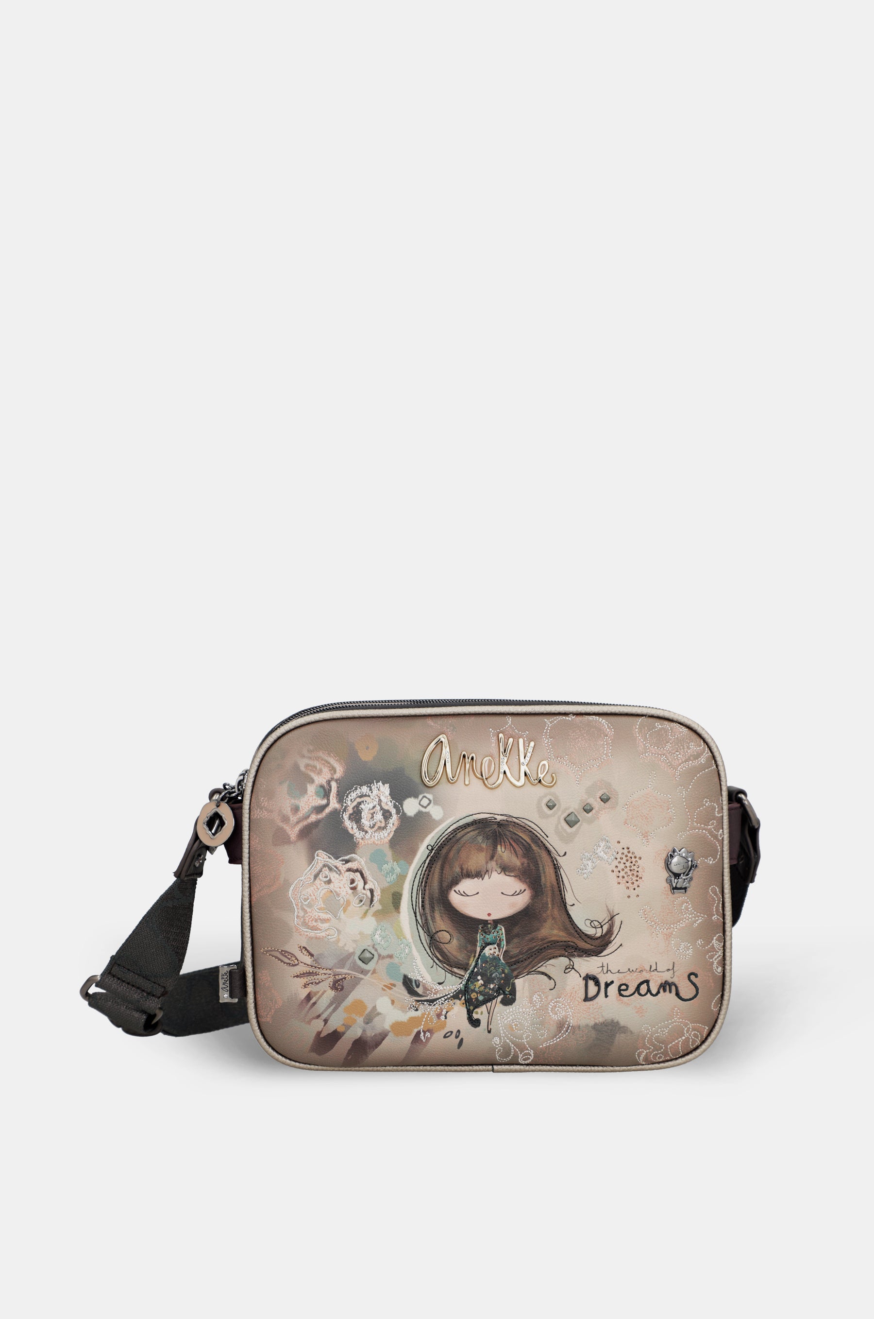 Real 3-compartment crossbody bag
