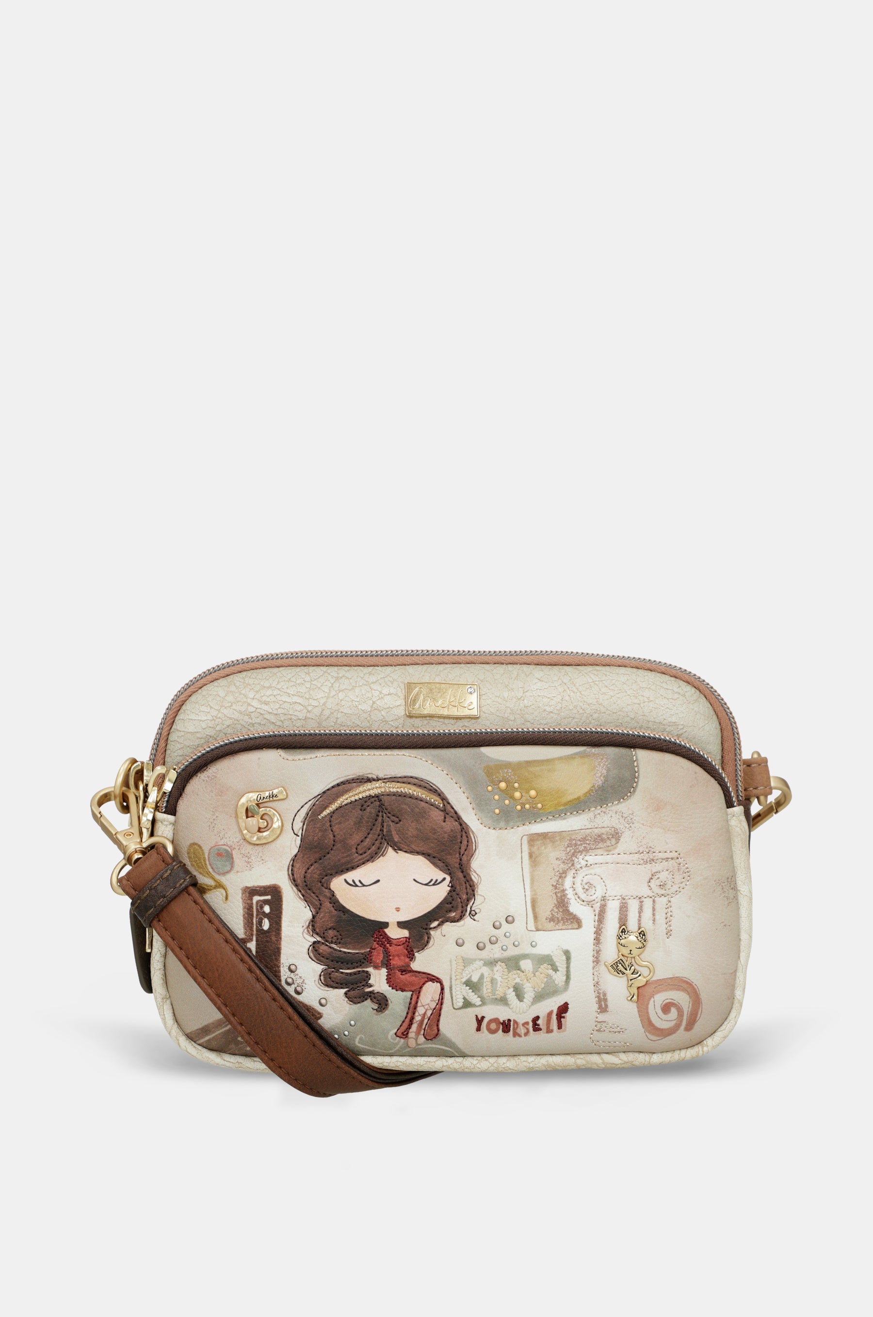 Small triple-compartment crossbody bag Muse